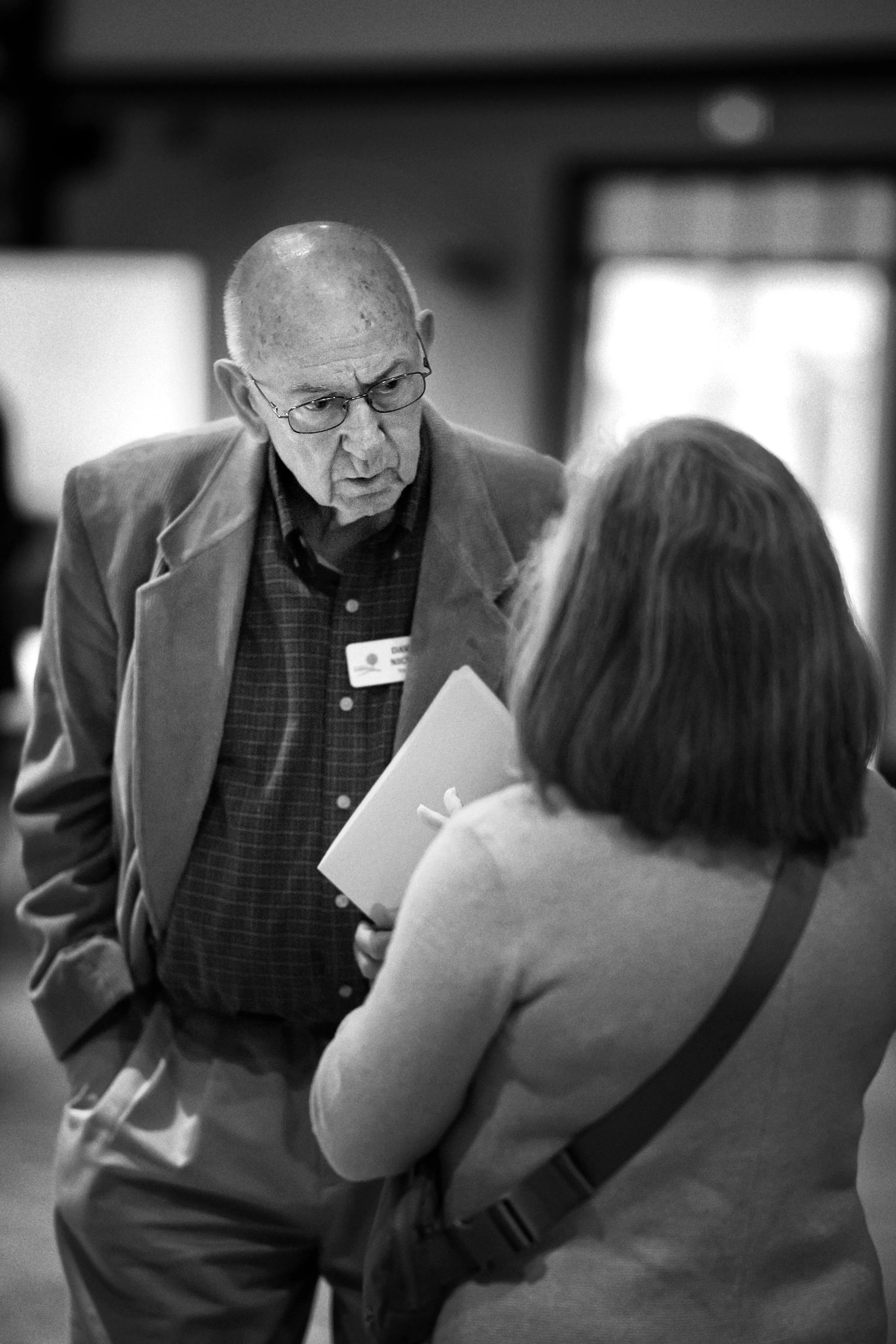 FOUNDATION - David Nickel has a discussion with a Foundation donor ahead of the dinner.
