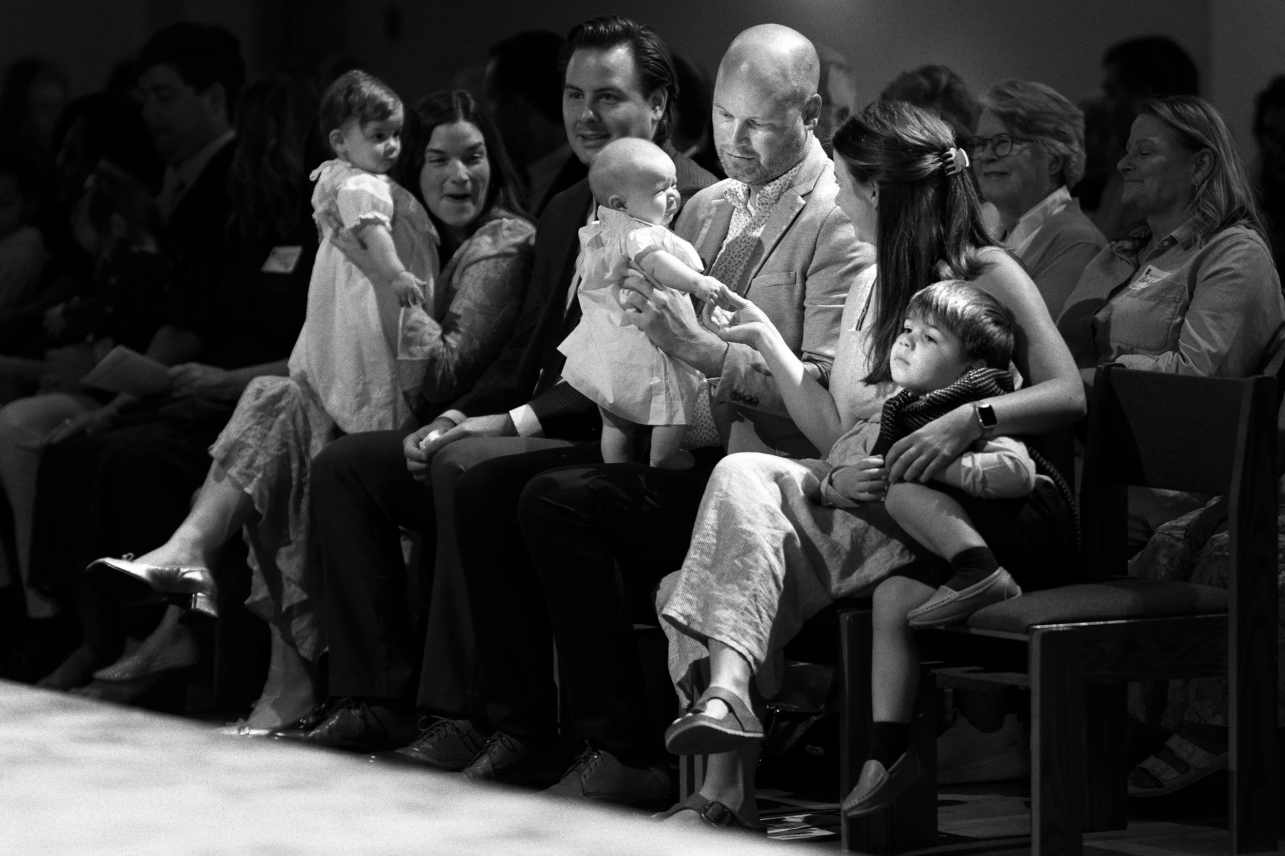 100 YERS - Two families take the front row in anticipation of baptizing Cora Elizabeth Lantz and Elizabeth “Birdie” Wolcott Rego.