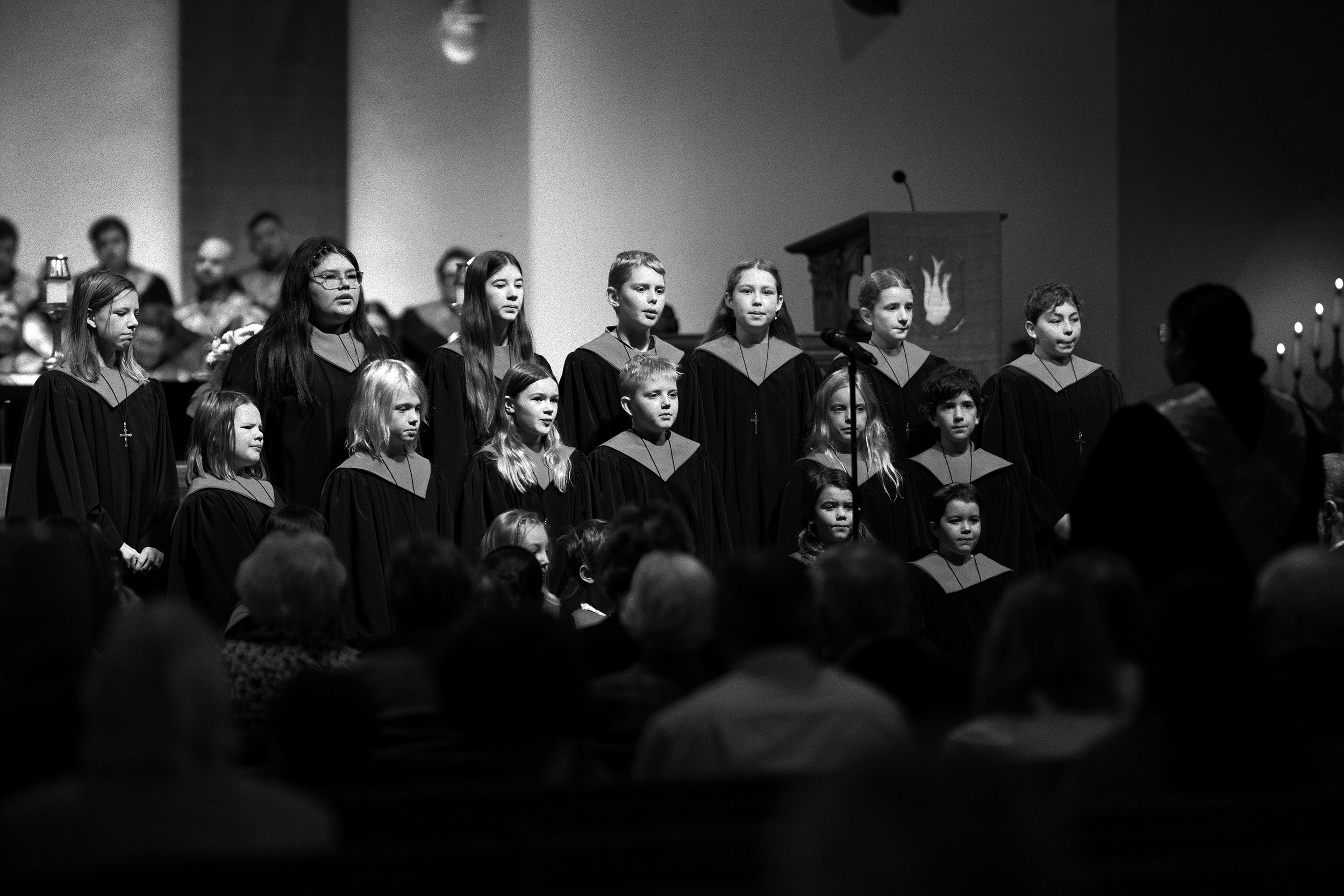 100 YEARS - The Children's Choir, led by Liz Arteta Cunningham, performs at the first of two services.