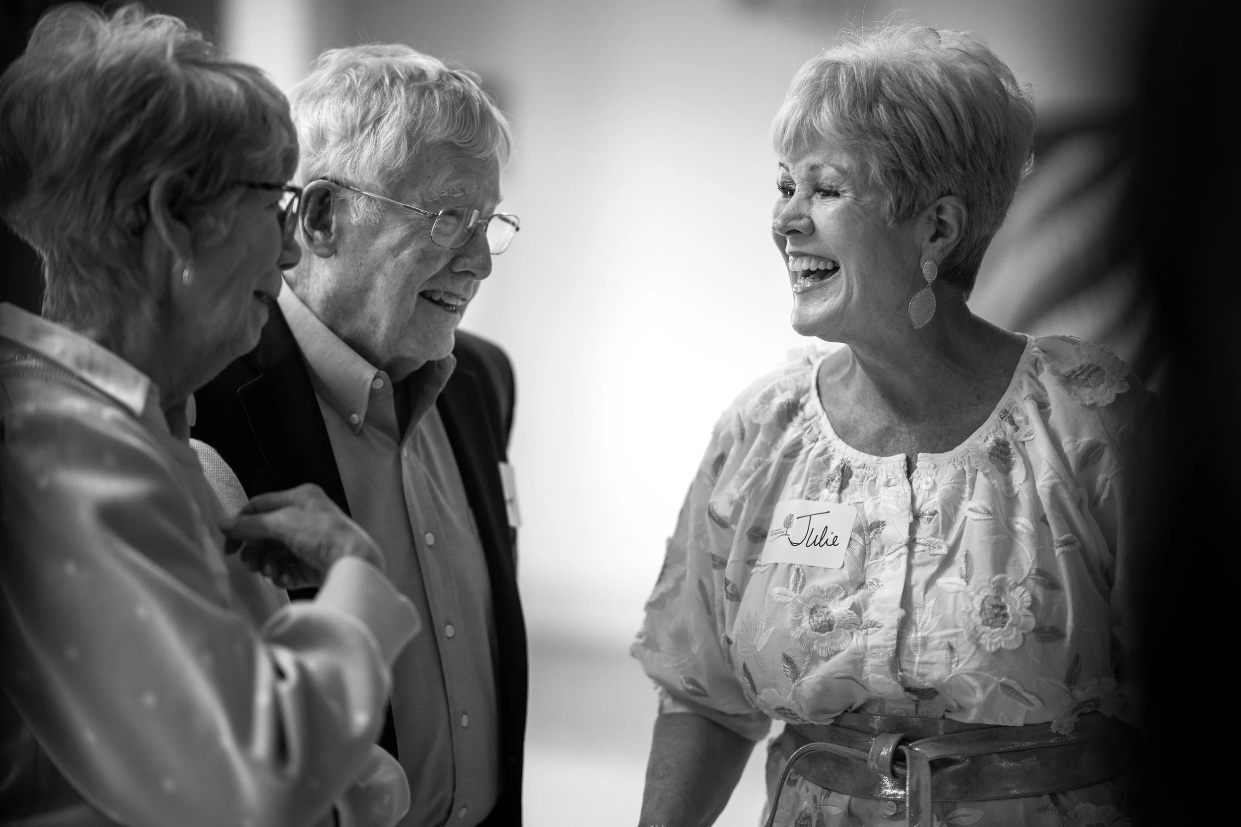 FOUNDATION - Julie Miles (right), wife of Senior Minister Rev. Dr. Glen Miles, enjoys time with Barb and Terri Davis ahead of the Foundation Diner.