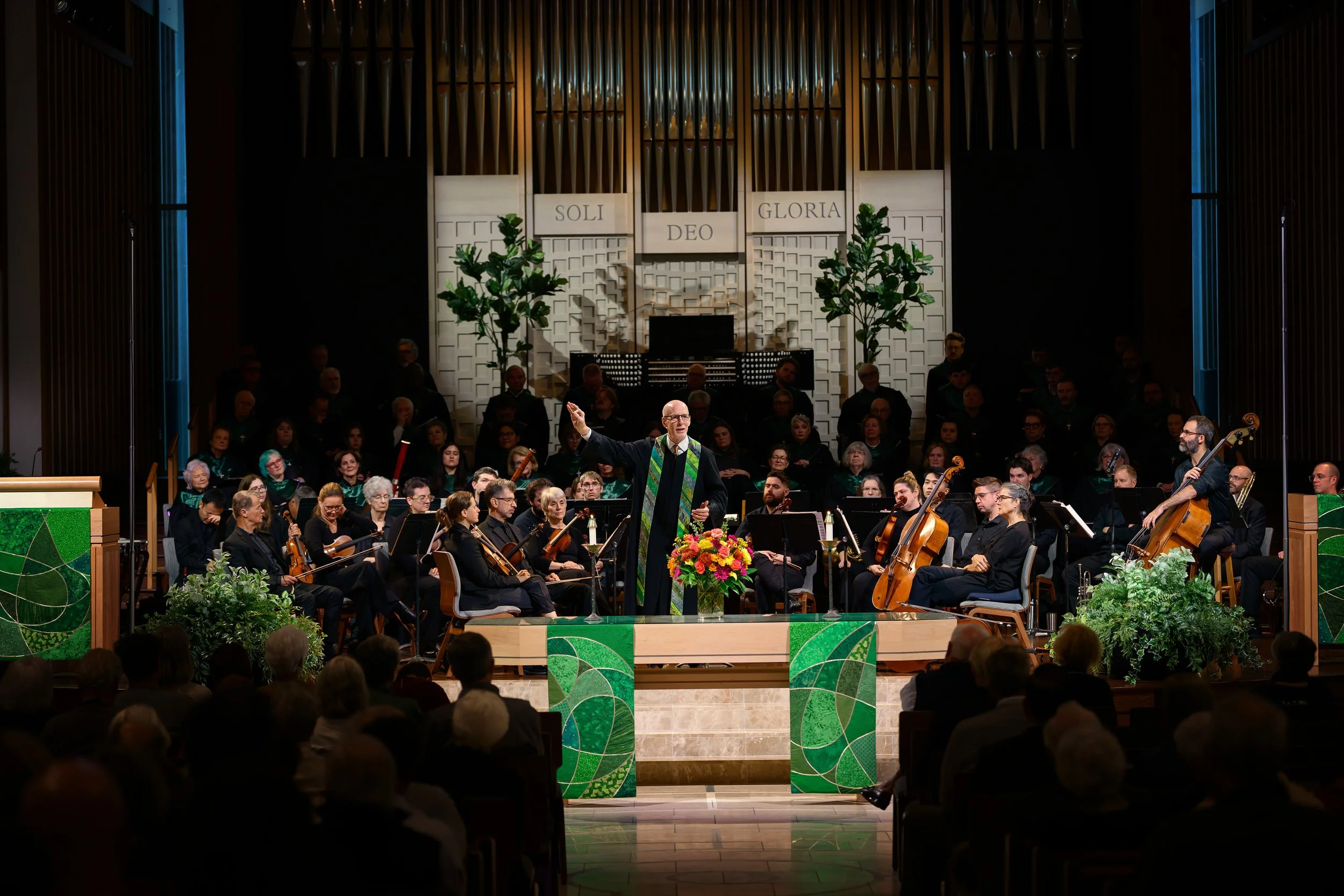 SOLI - Rev. Dr. Glen Miles preaches to a full house.