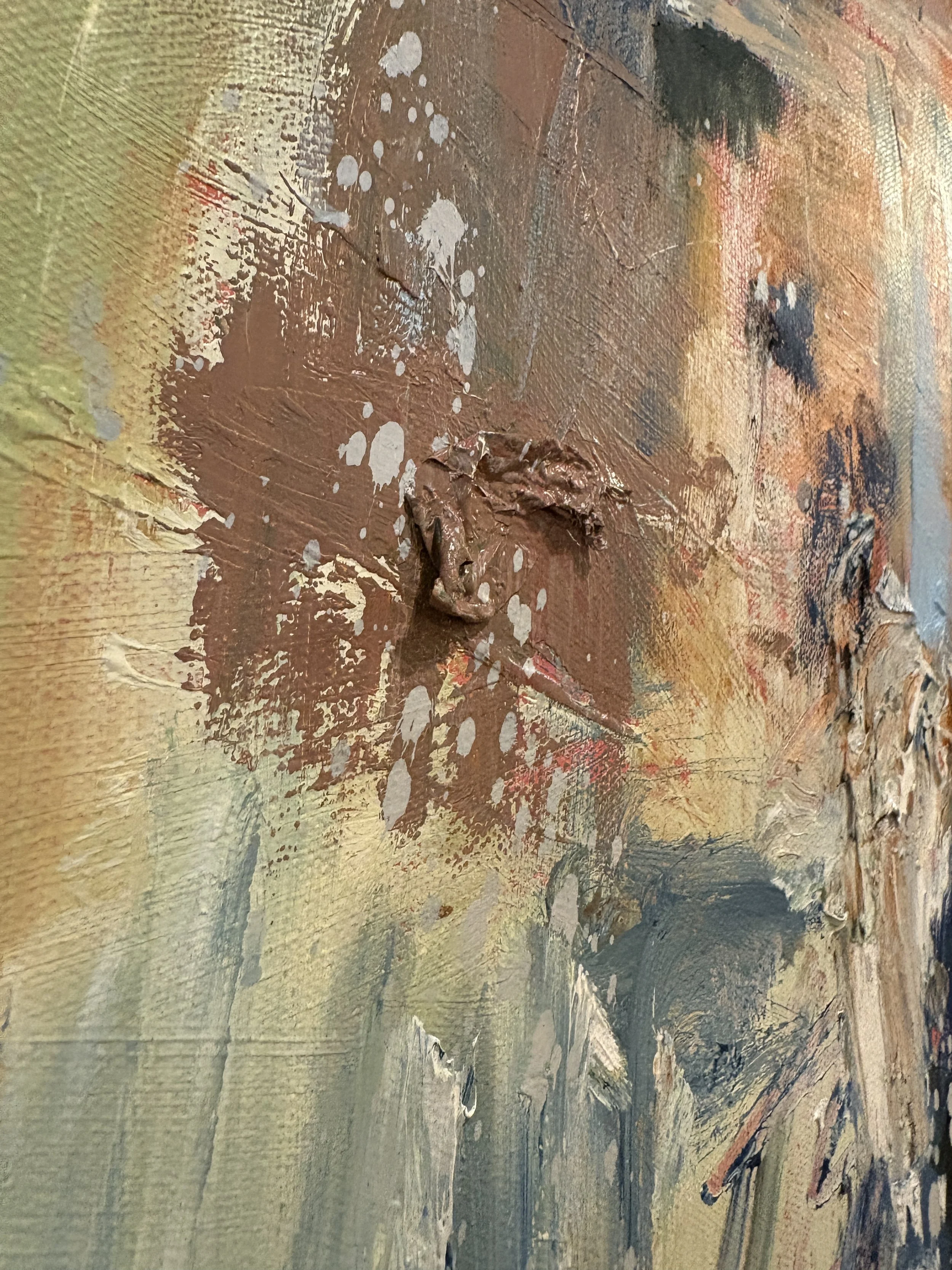 Close-up of a weathered, multicolored painted wooden surface with peeling paint, cracks, and textured grain