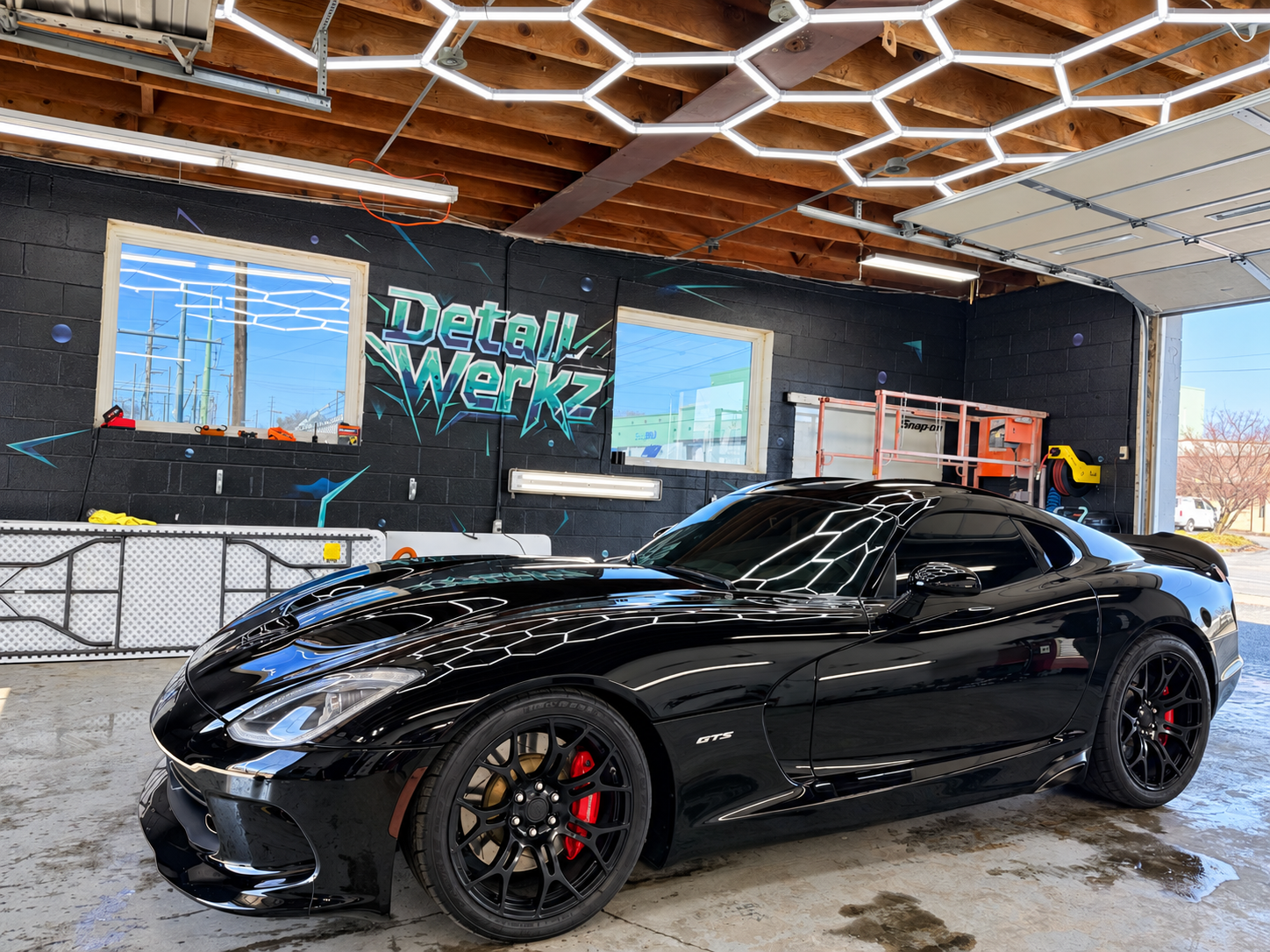 Black Dodge Viper GTS at Detail Werkz