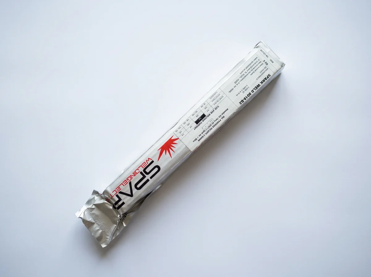 Wrapped Spark Welder welding electrode rod package on a white background