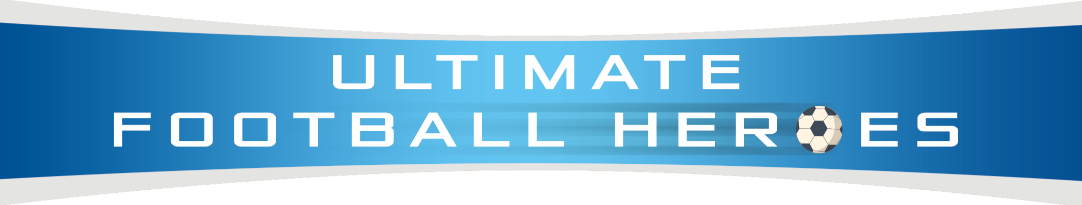 Blue banner reading “Ultimate Football Heroes” with a soccer ball replacing the letter O.