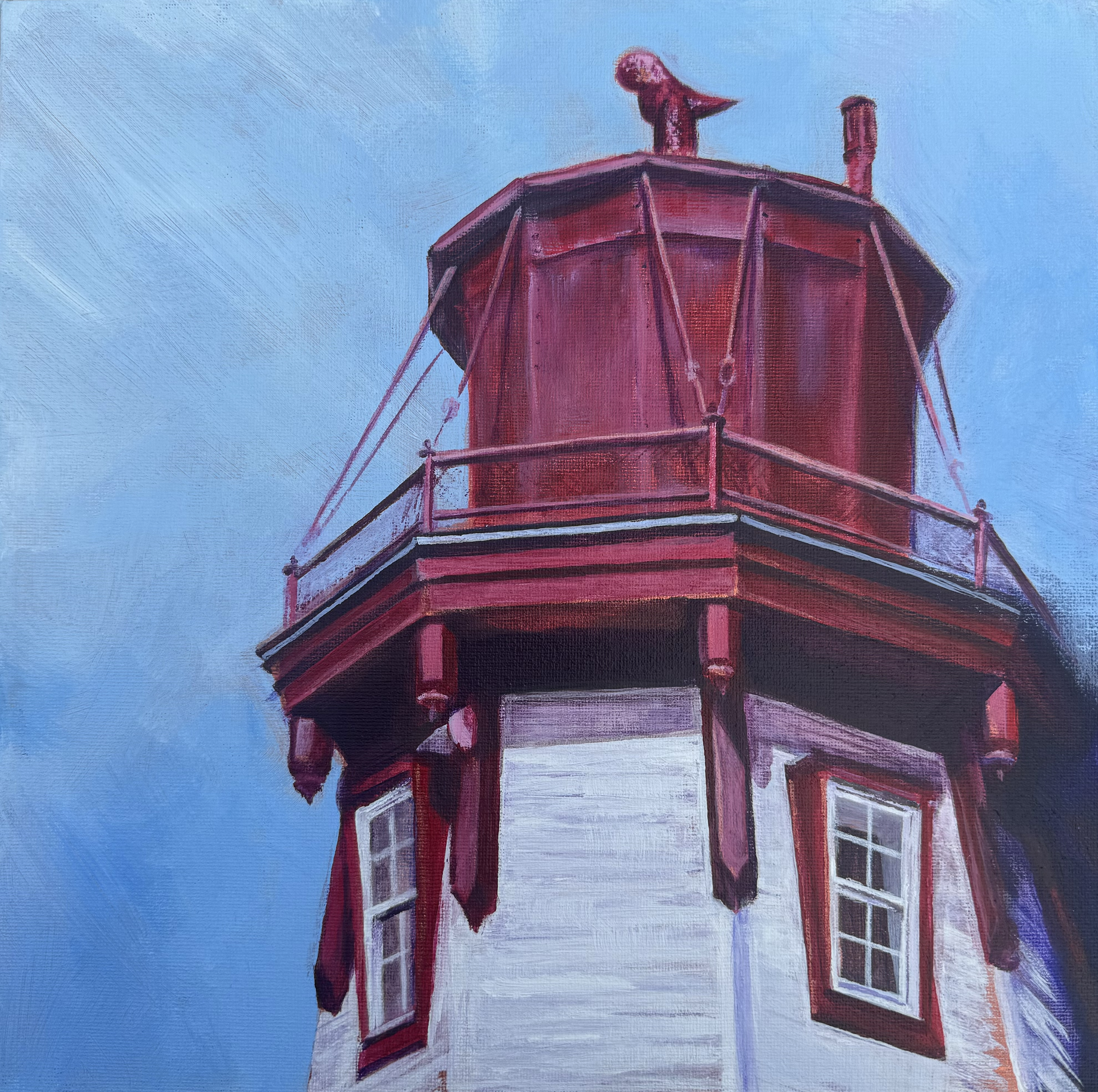 Kincardine Lighthouse, 2024, Acrylic on canvas, 12" x 12"