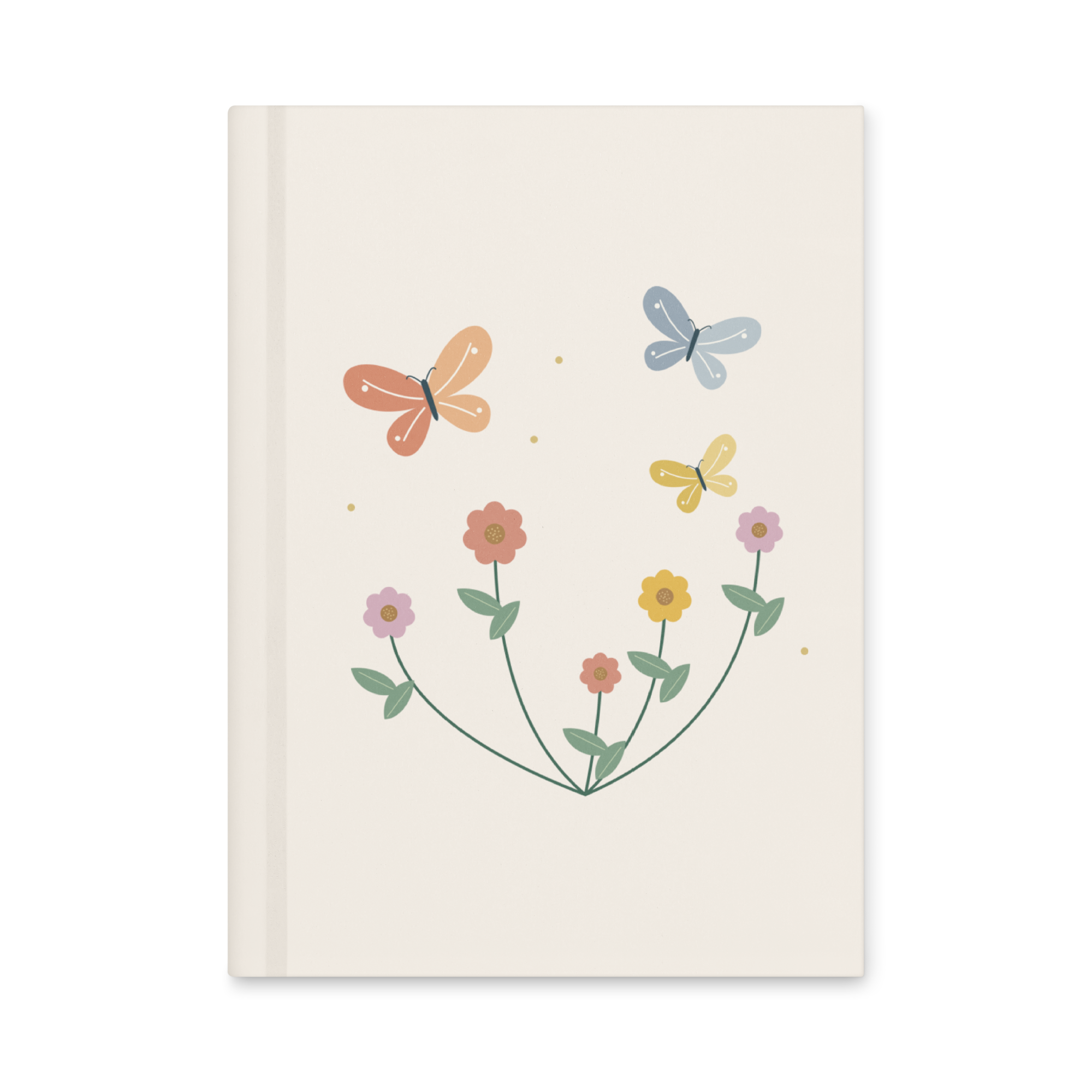 Meadow Flutter hardcover lined journal with original butterfly and meadow illustration