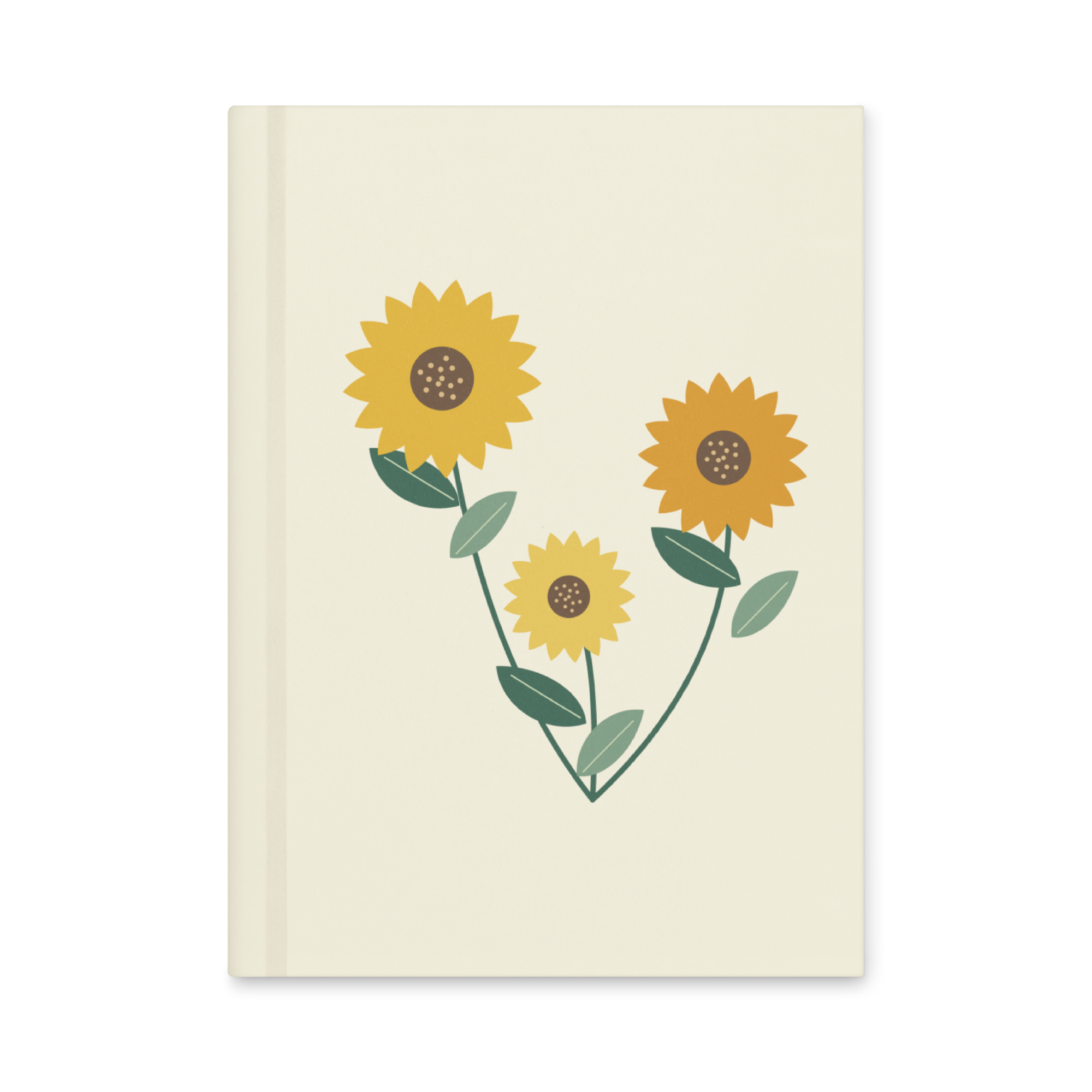 Sunflower Days hardcover lined journal with original sunflower illustration
