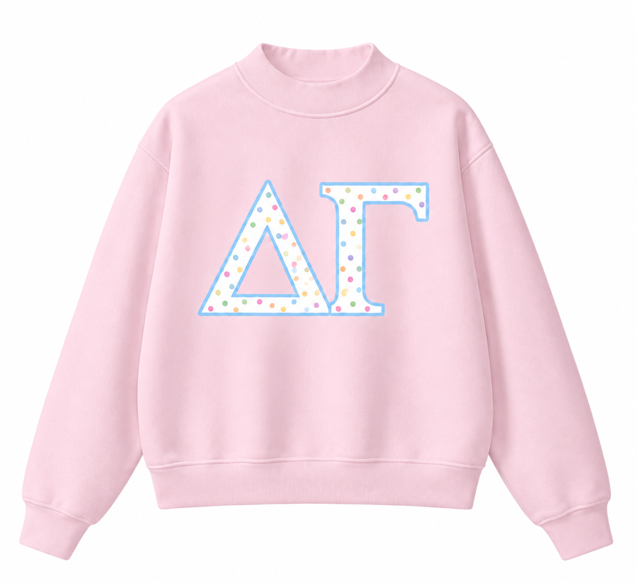 Delta Gamma Pink Mockneck | Polka Dots