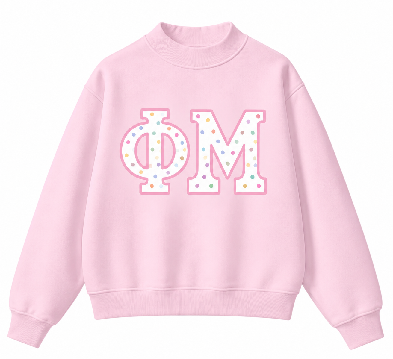 Phi Mu Pink Mockneck | Polka Dots