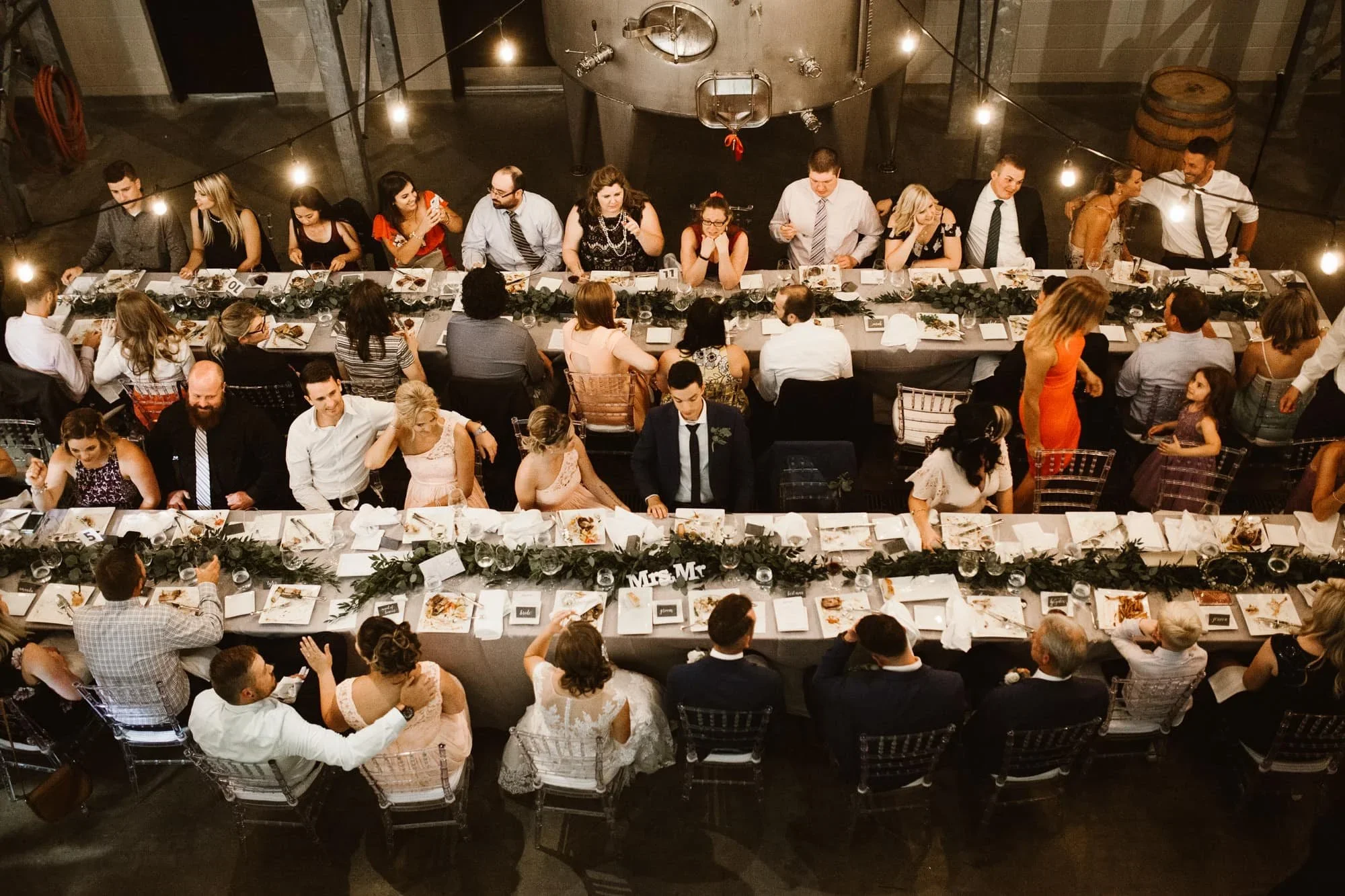 birds eye view at Stratus Vineyards winery wedding