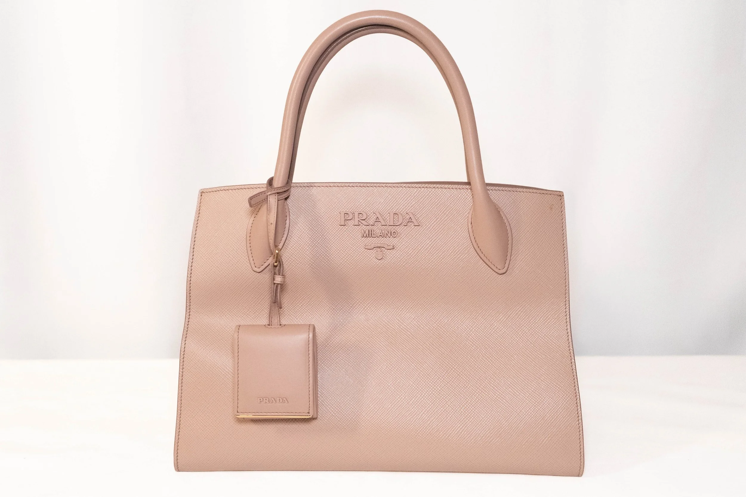PR01 Prada: Monochrome Saffiano Cuir Leather Top Handle Bag