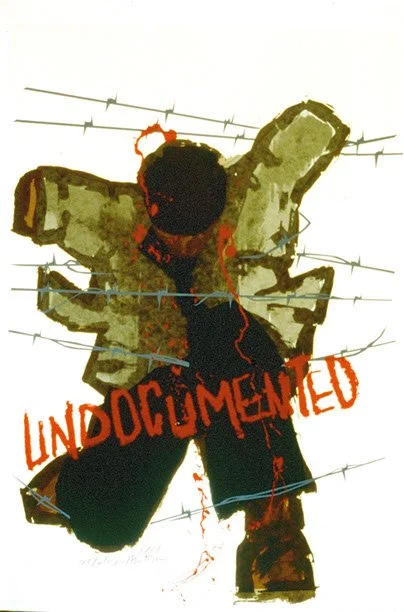 Original Sikscreen art by chicano artist Malaquias Montoya.