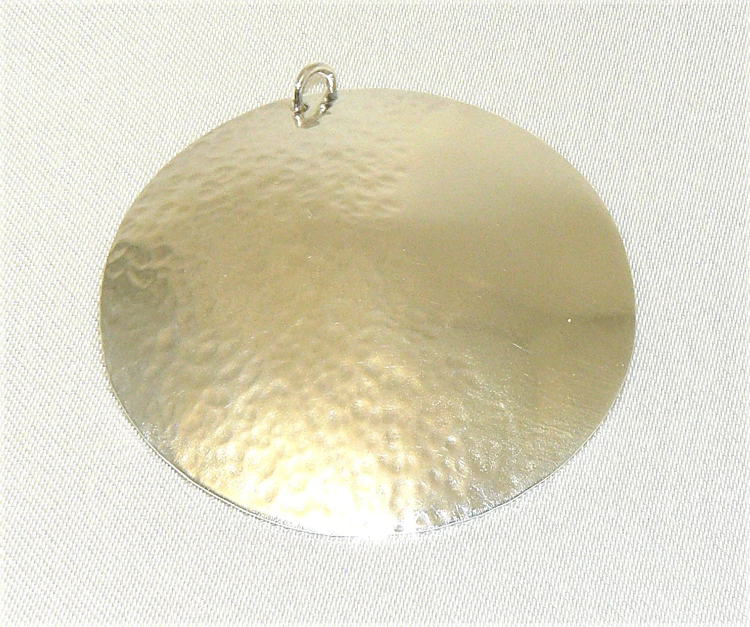 Hammered moon pendant, 50mm