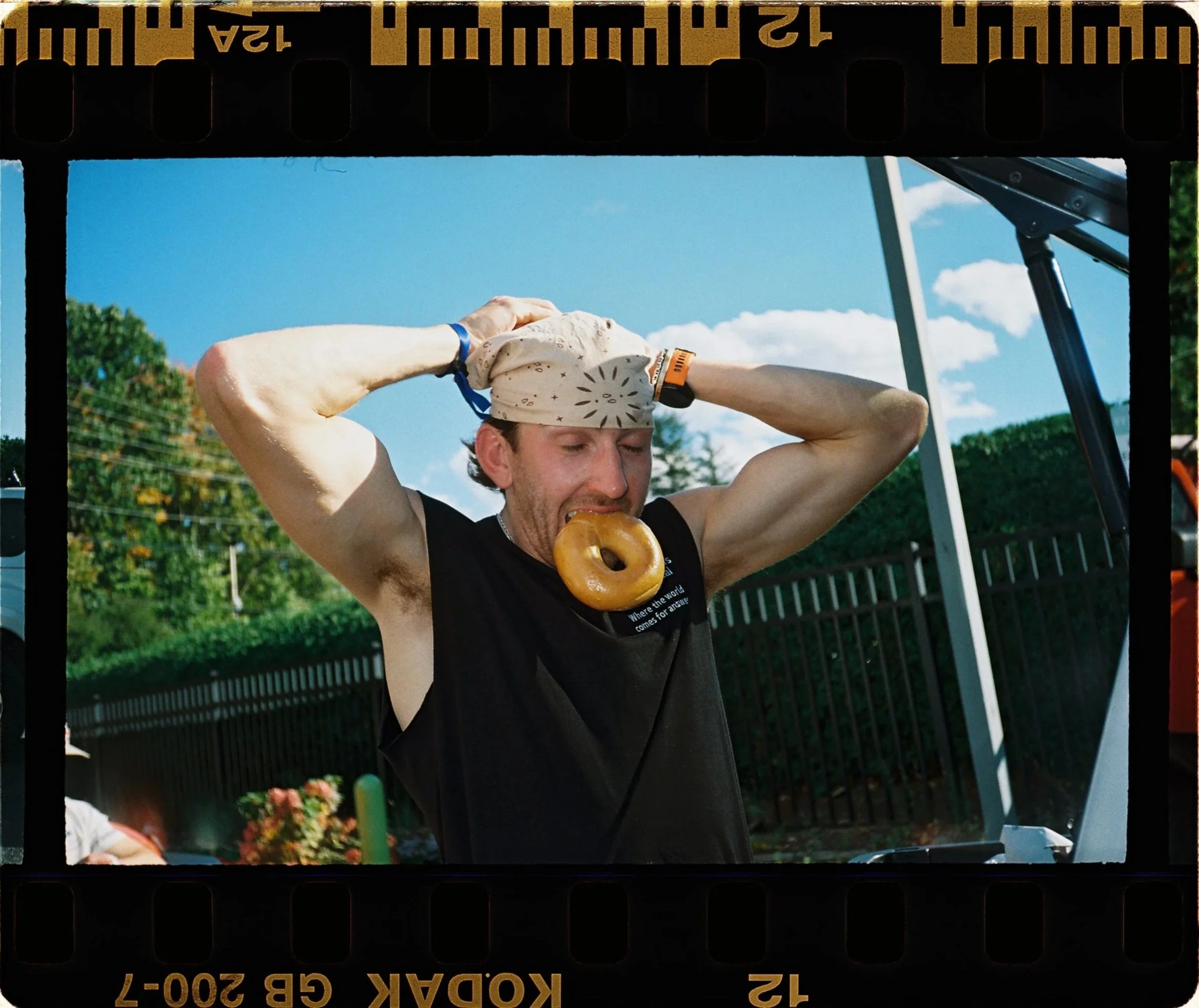James fueling up