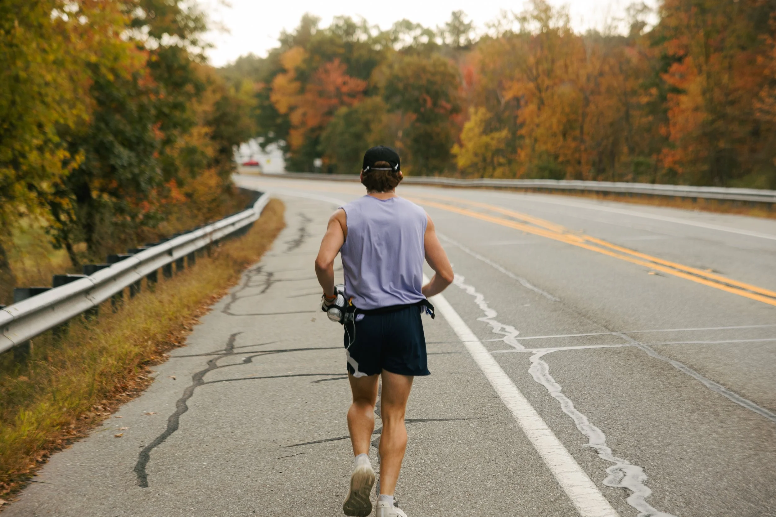 James Robitaille running across middle Massachusetts