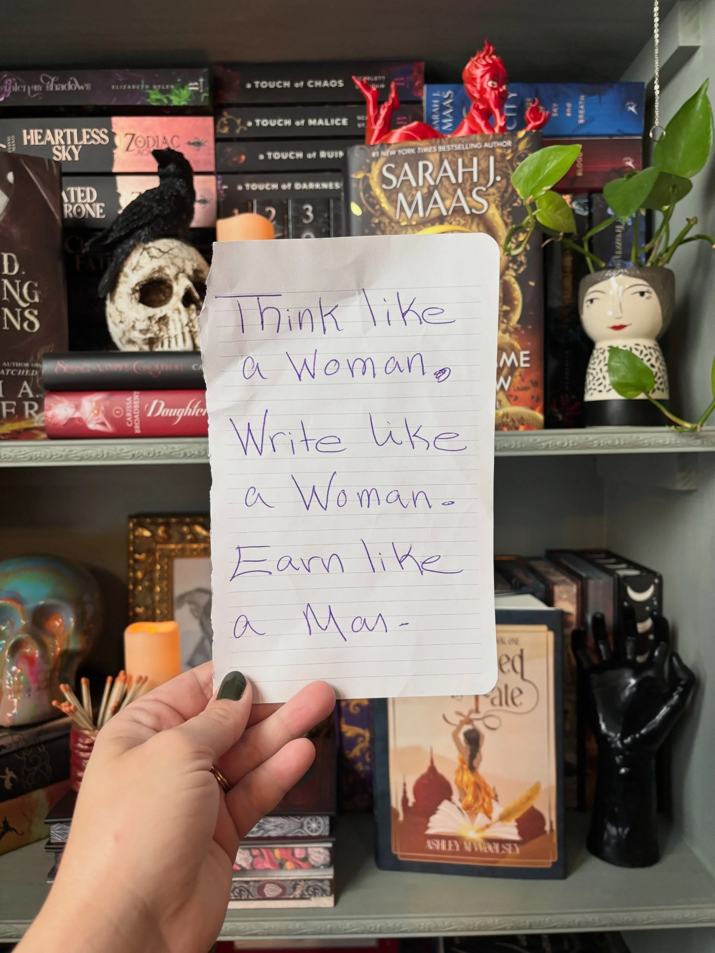 My sister and I were watching My Brilliant Career on Netflix (10/10 recommend btw. It&rsquo;s so good) and Sybylla, an aspiring author, says &ldquo;think like a man, write like a man, earn like a man&rdquo; and we loved it so much but thought it need