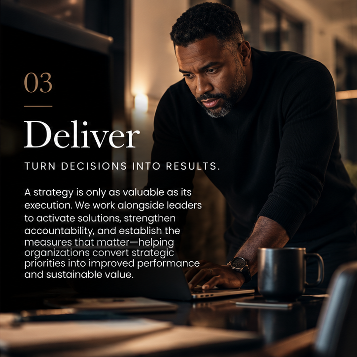 Business leader reviewing work on a laptop, illustrating Blacksmith Commercial's focus on turning strategy into measurable results