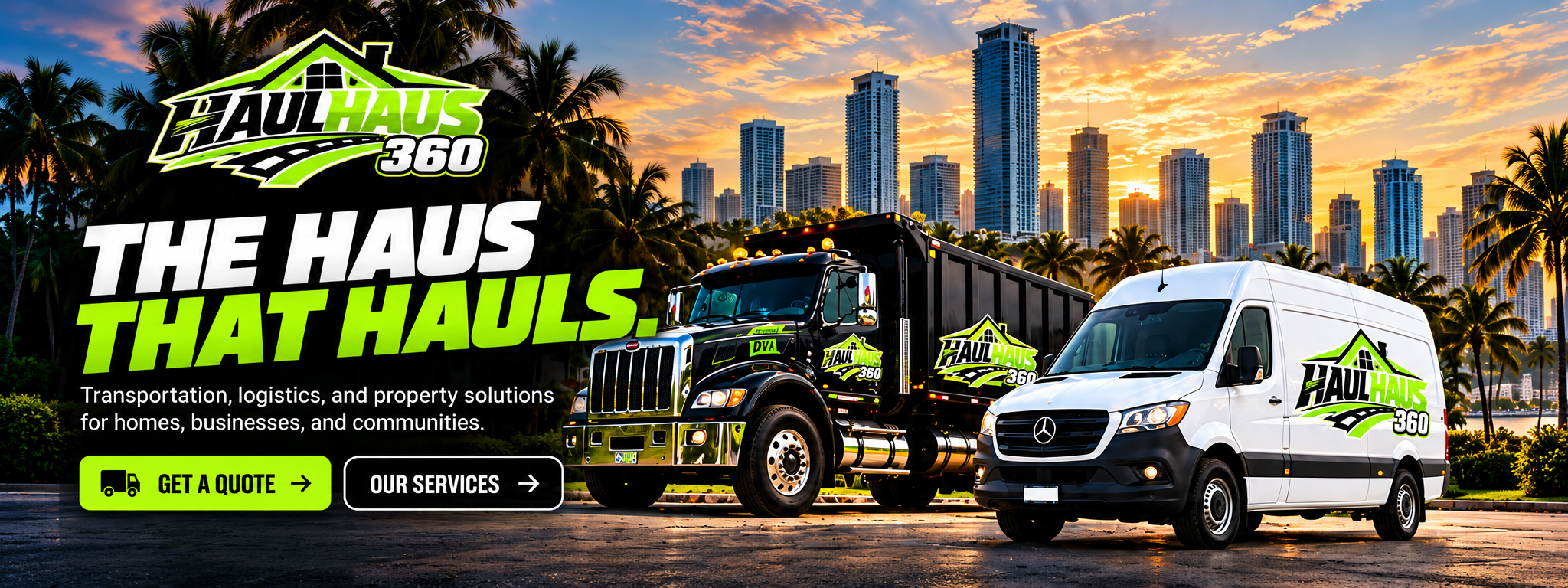 Haul Haus banner Hauls haus 360 transportation logistics moving