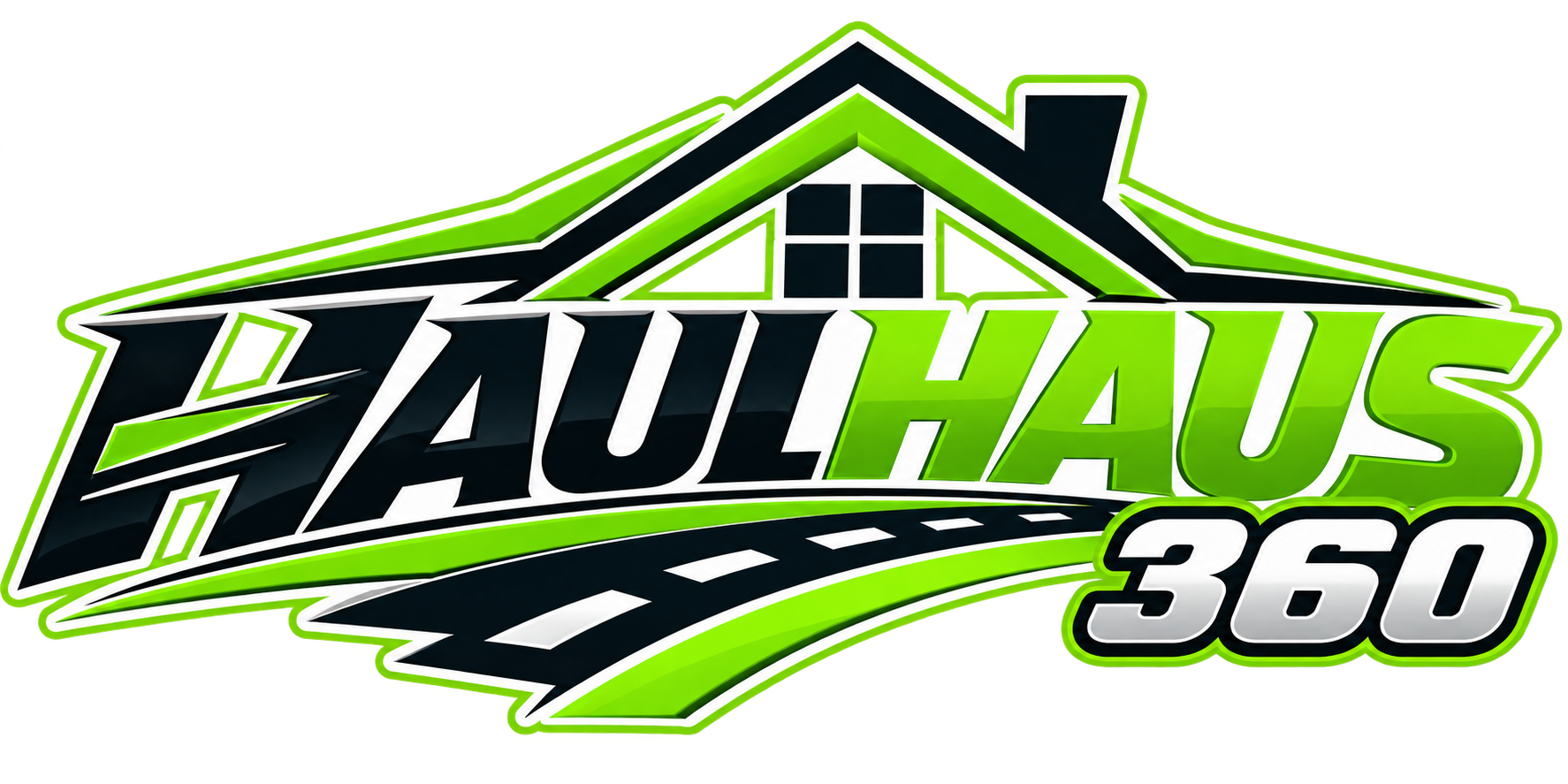Stylized green and black ZaultHaus 360 logo featuring a house roof, windows, and curved road