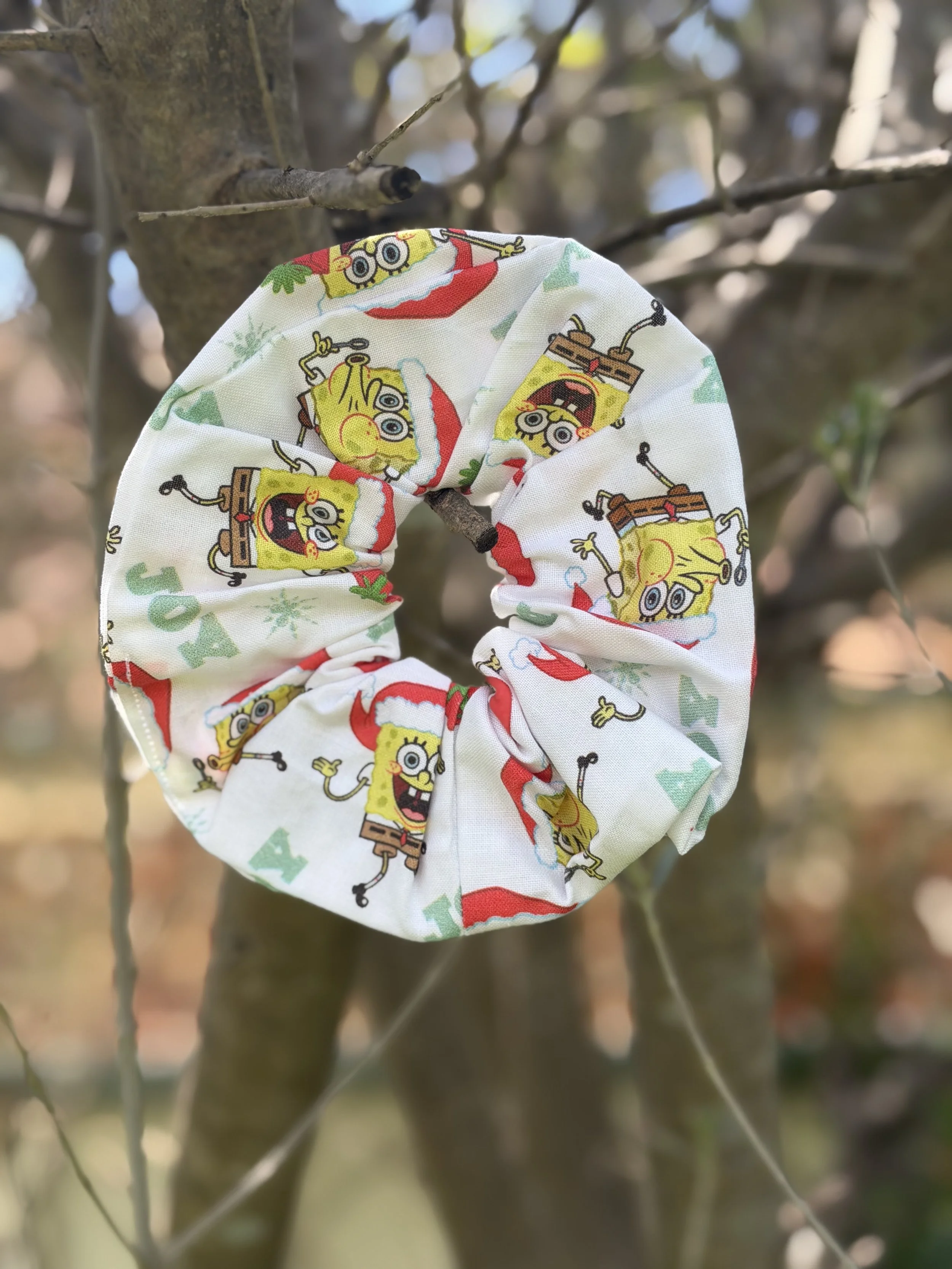 A Spongebob Christmas Scrunchie