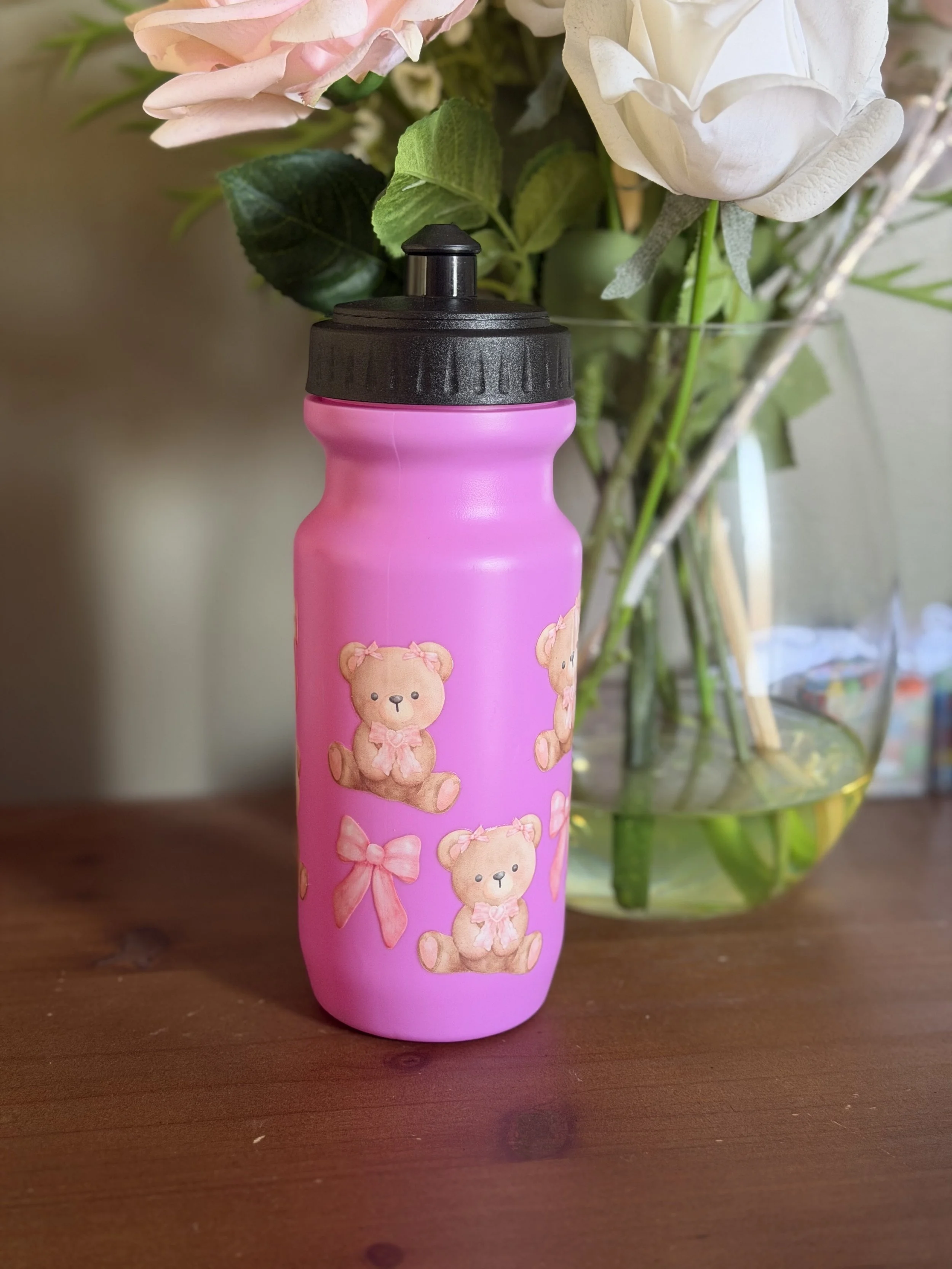 Custom Pink Teddy Drink Bottle