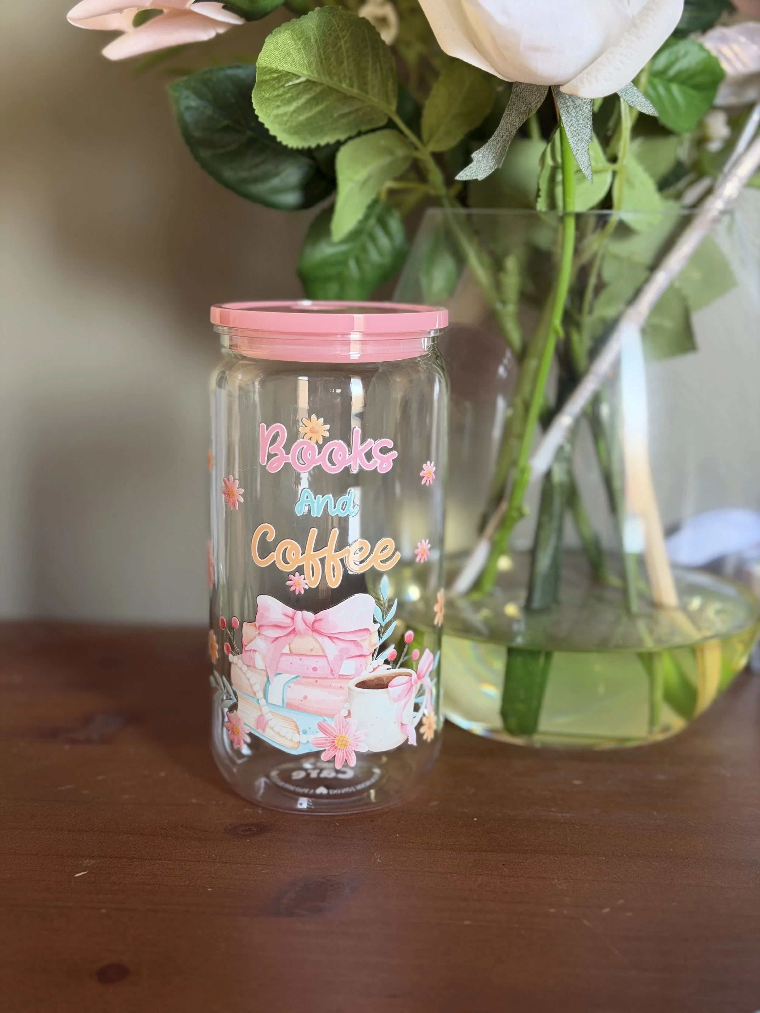 Books and Coffee - 16oz Plastic cup