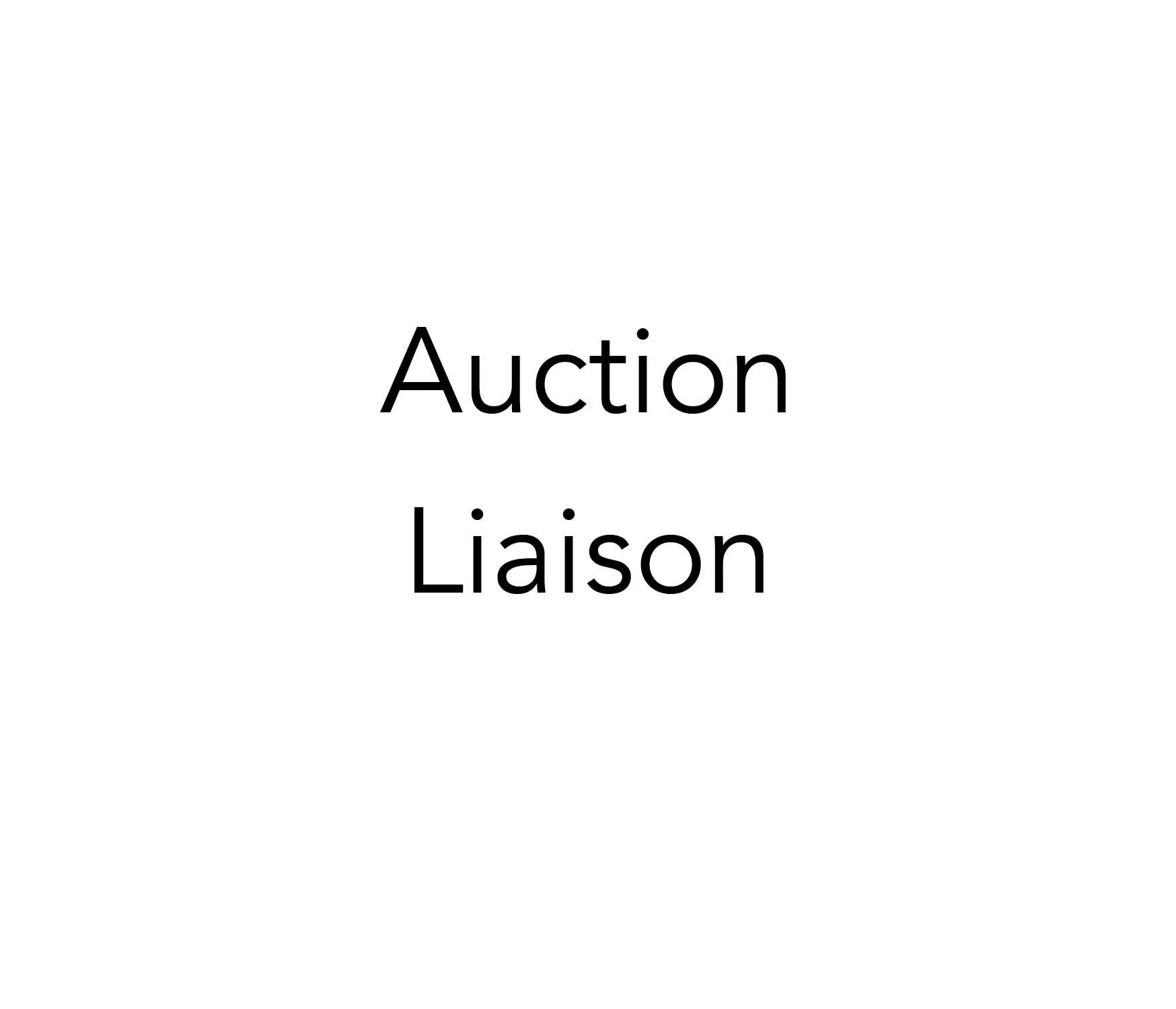 Black text reading “Auction Liaison” on a white background