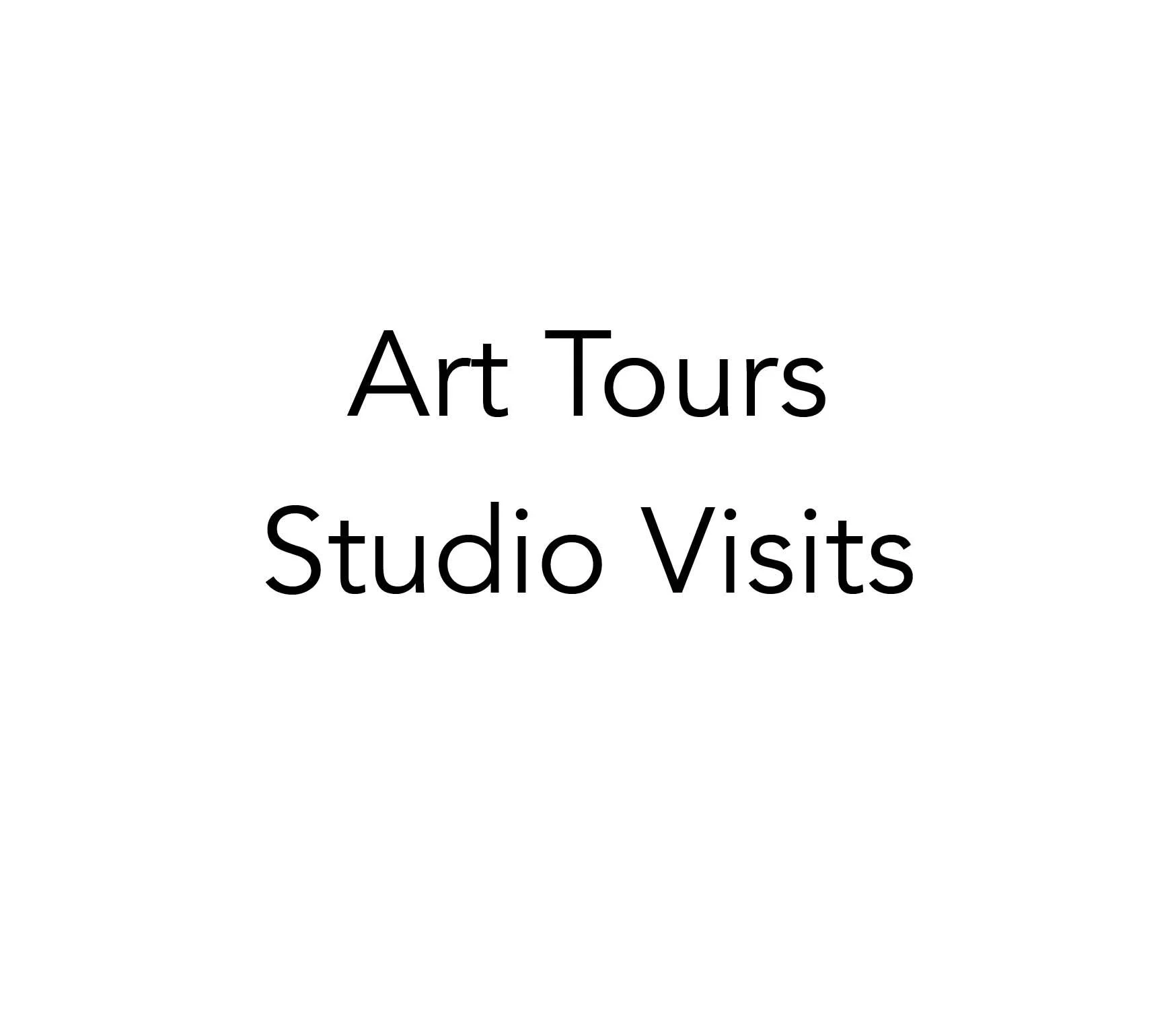 Text reading “Art Tours” and “Studio Visits” on a white background