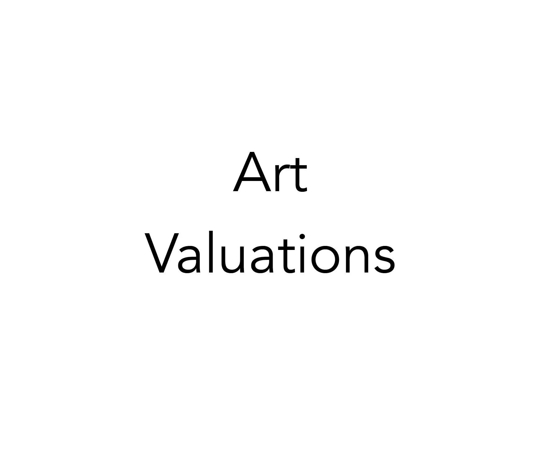 Black text reading “Art Valuations” on a white background