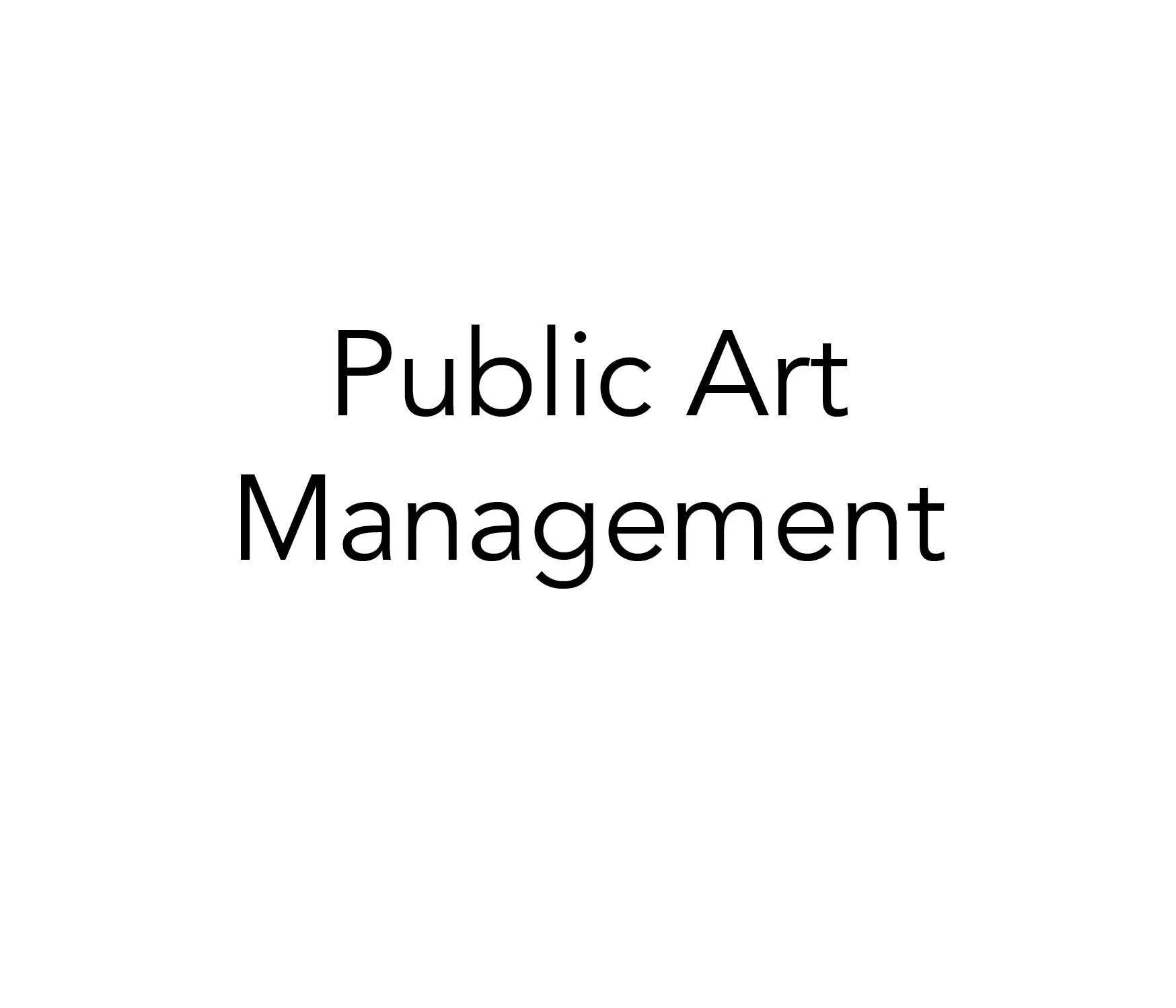 Text reading “Public Art Management” on a white background
