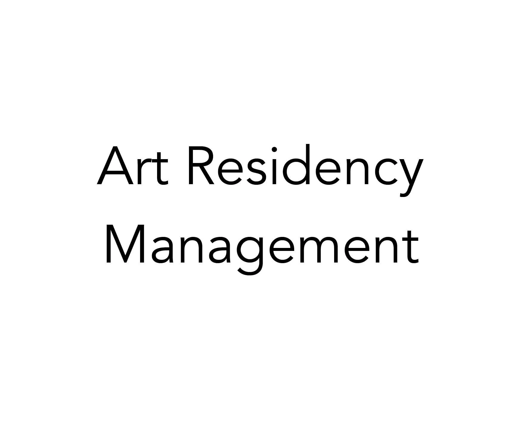 Text reading “Art Residency Management” on a white background