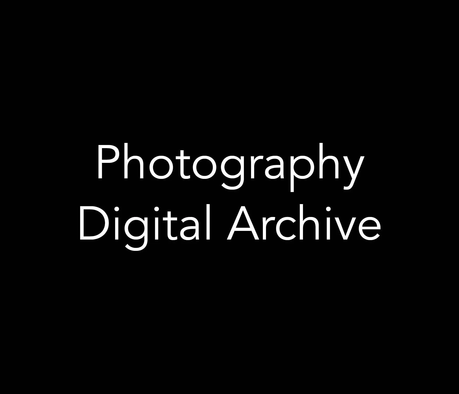 White text reading “Photography Digital Archive” on a black background