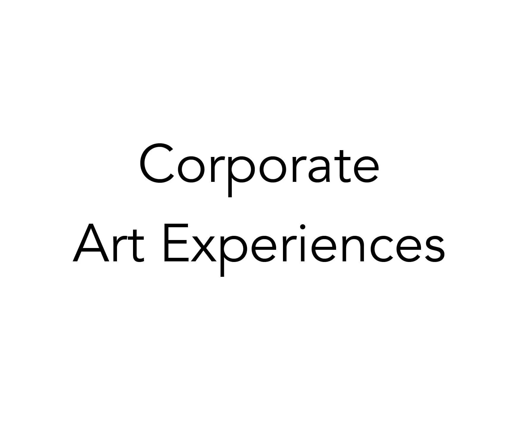 Black text reading “Corporate Art Experiences” on a white background