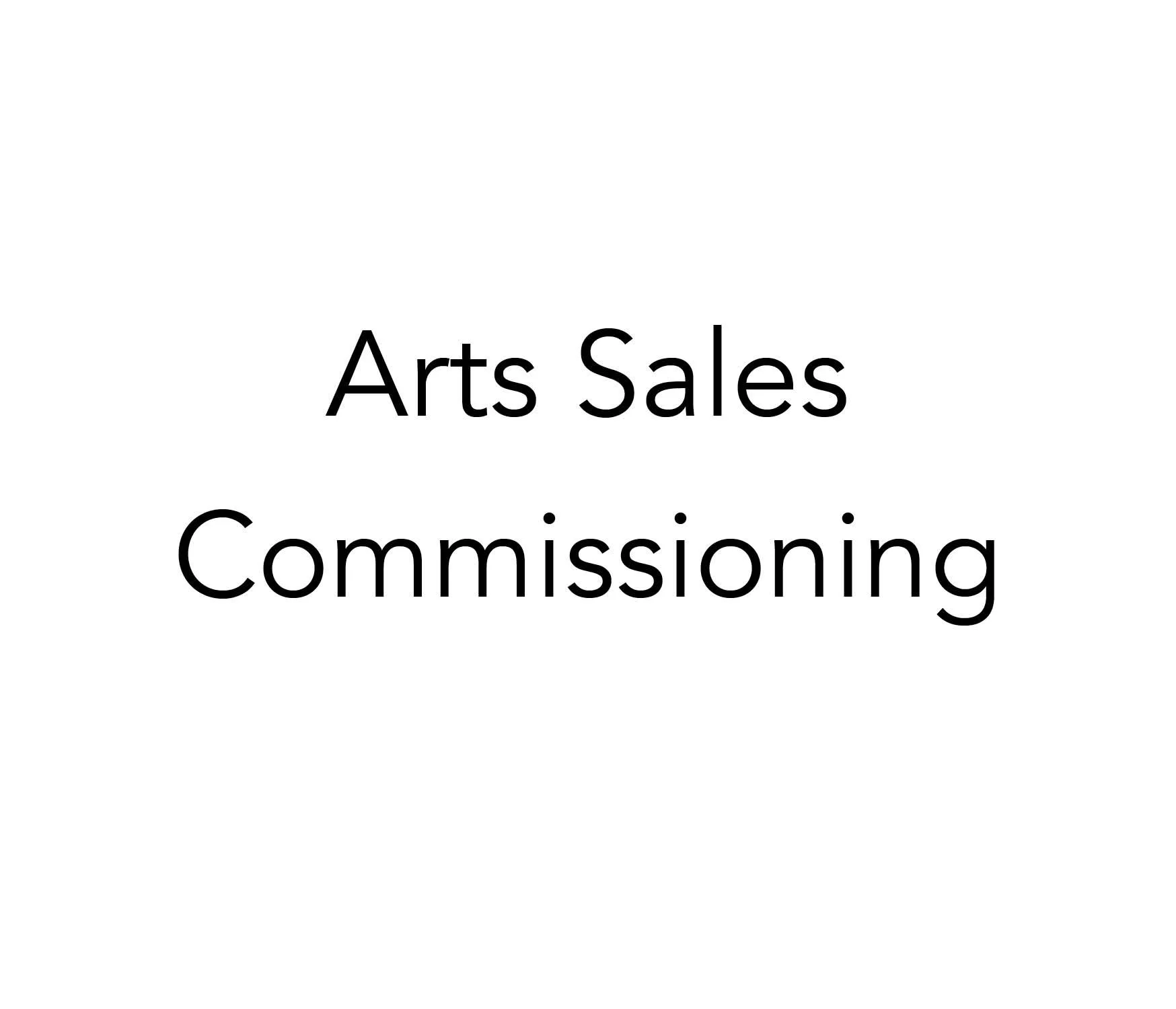 Text reading “Arts Sales Commissioning” on a white background