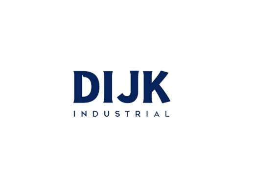 DIJK Industrial logo in blue and white