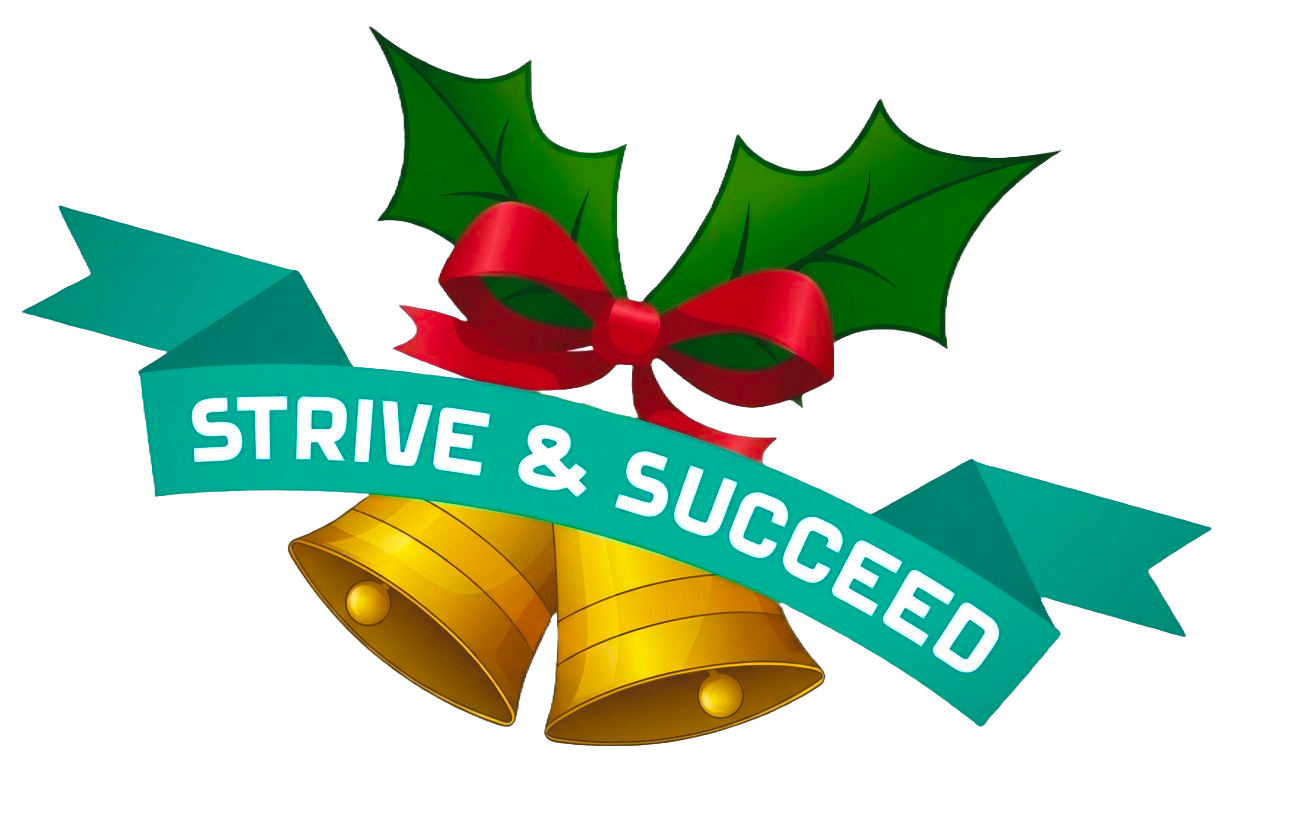 Jingle Bell Fun School  logo with moto “STRIVE & SUCCEED.”