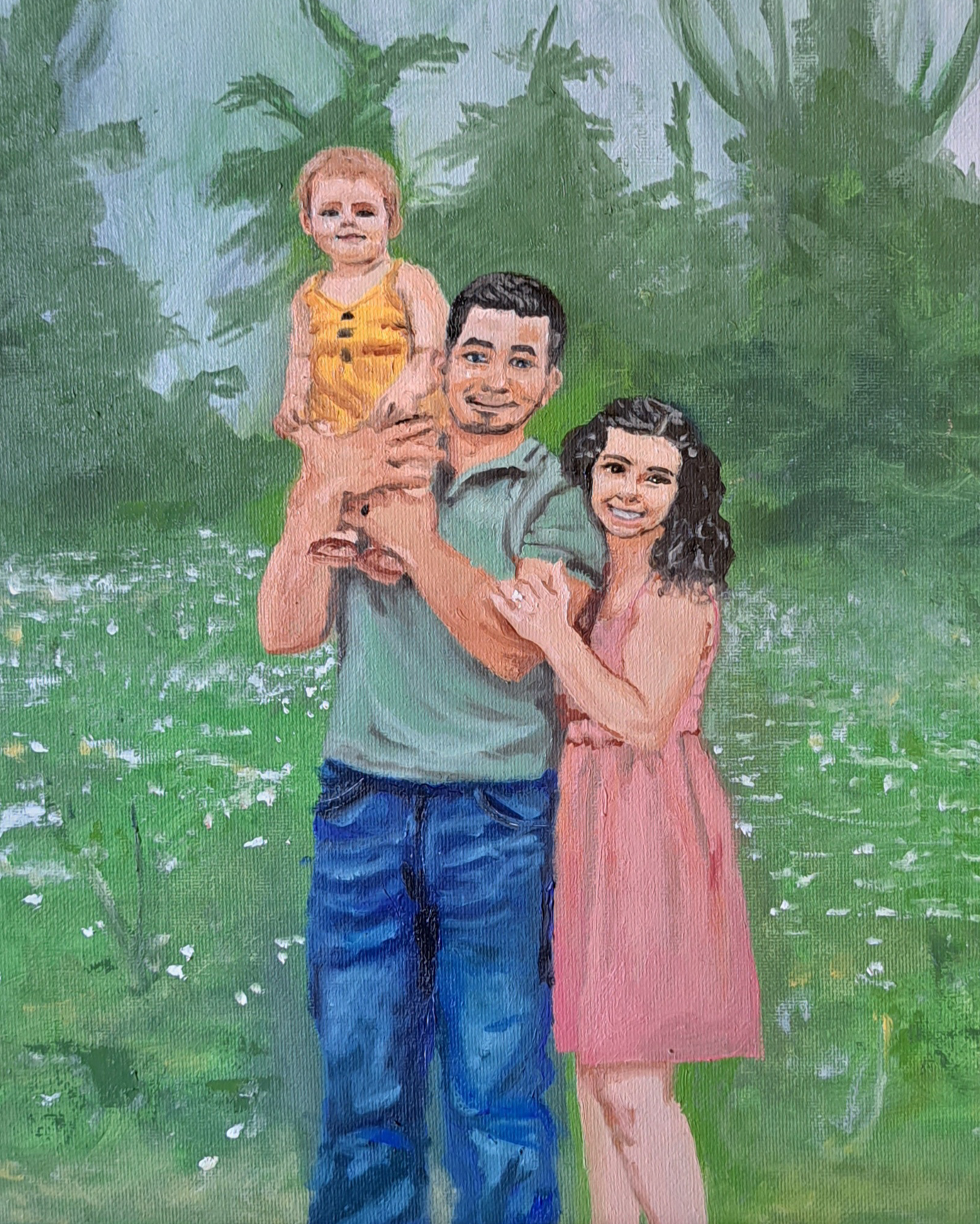 Family portraits in acrylic or whatever medium you choose. (It's customizable after all.)