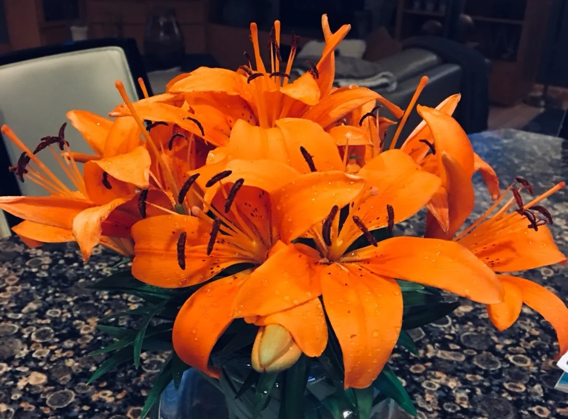 Orange lilies arrangement