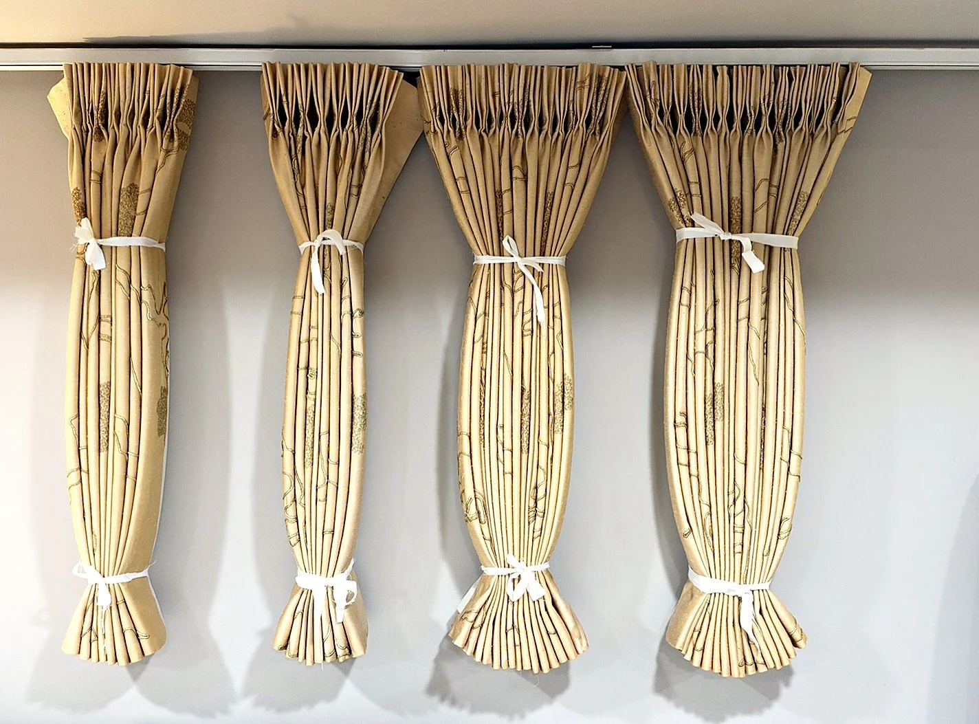 Original draperies from a Frank Lloyd Wright house, restored and re-lined