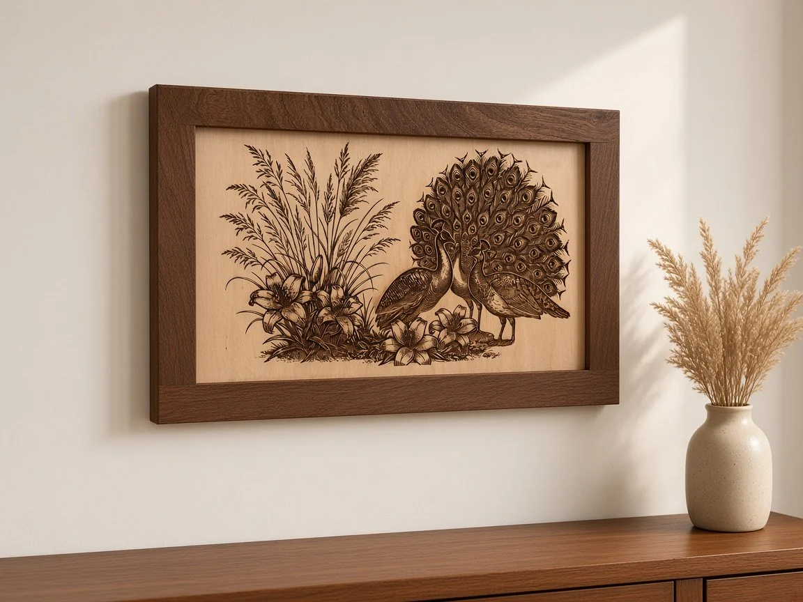 Three Peacocks