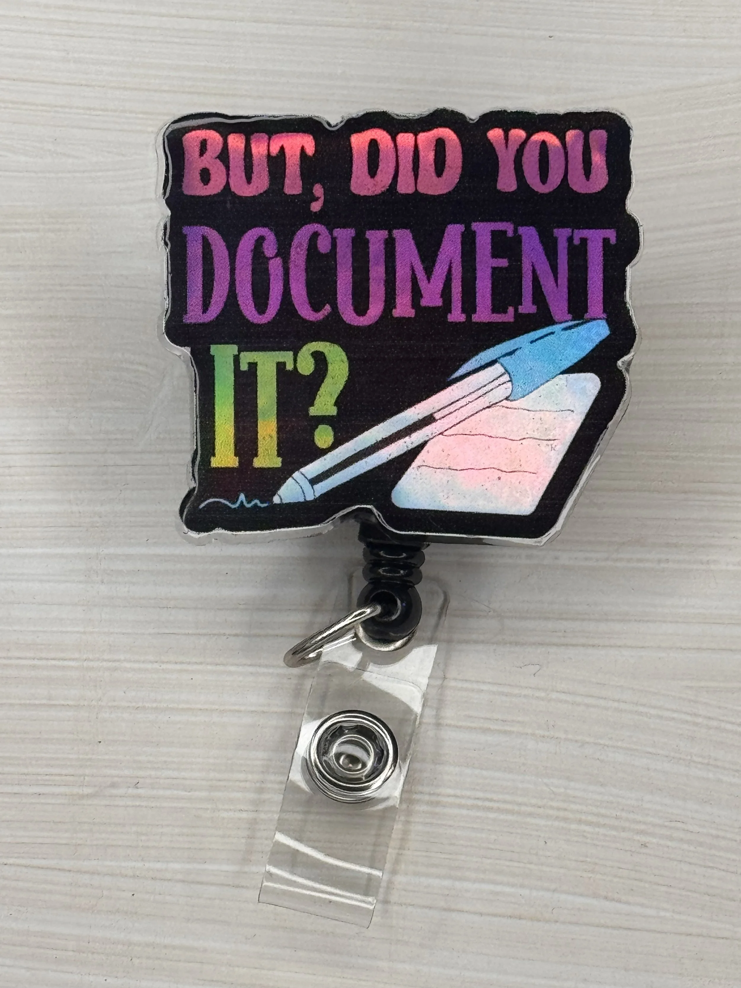 Sarcastic Holographic Badge Reels