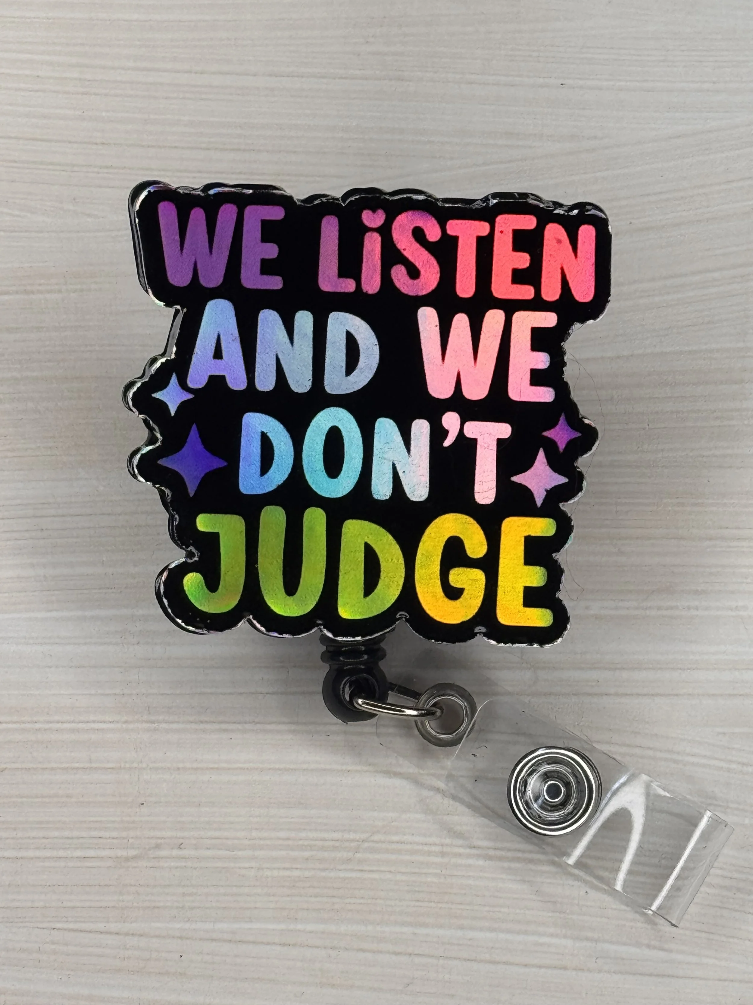 Sarcastic Holographic Badge Reels