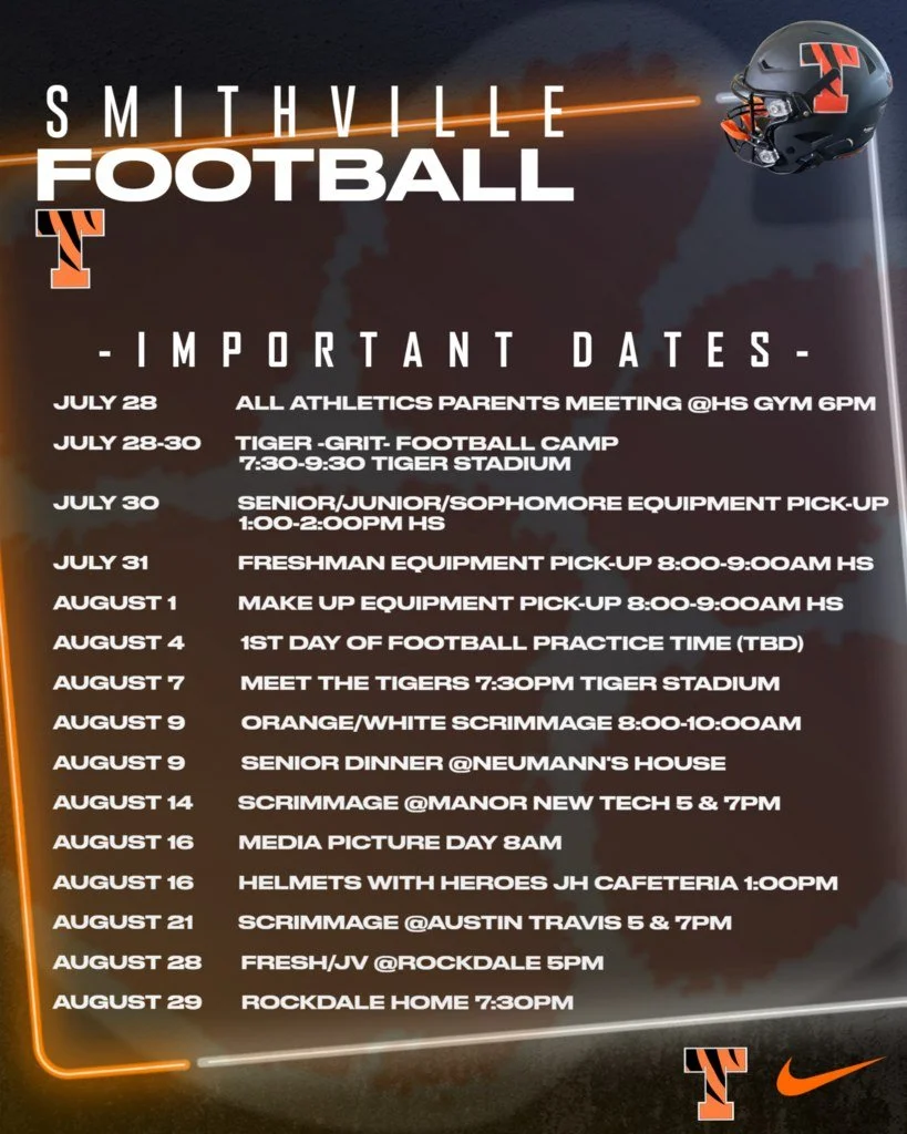 Important Dates for Football