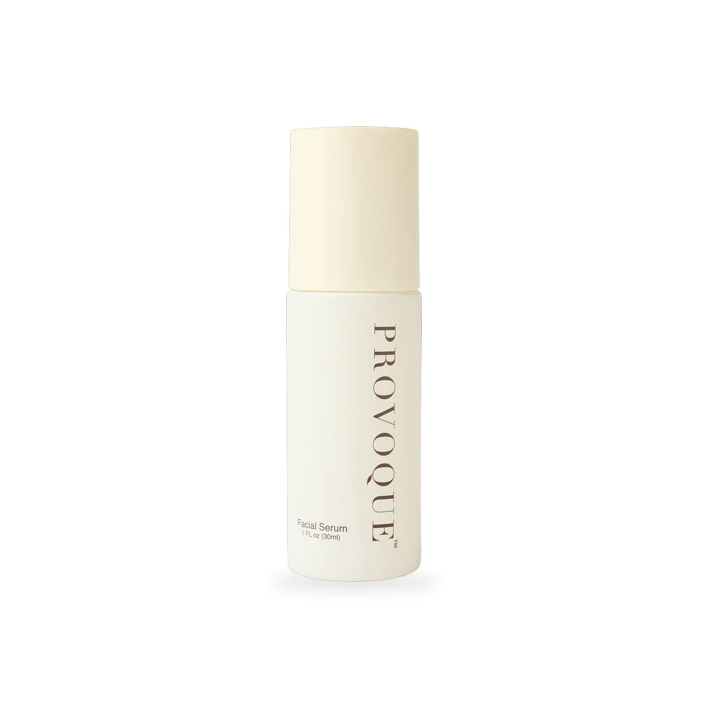 Provoqne facial serum, 1 fl oz (30 ml), in an off-white bottle
