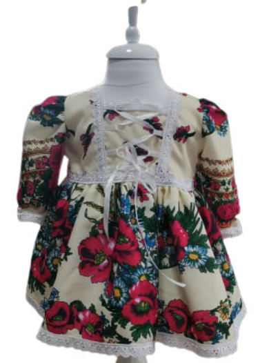 Vibrant Romanian Floral Traditional Dress