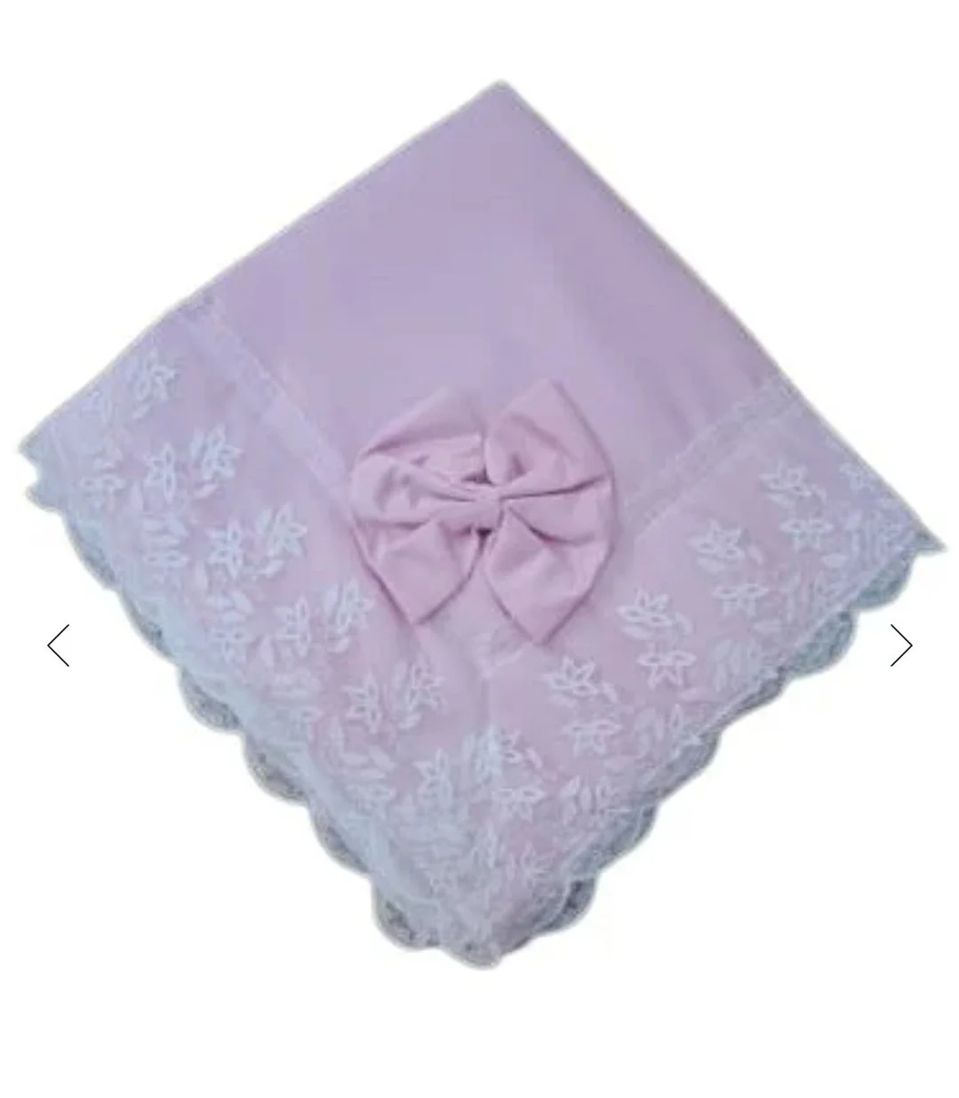 Elegant Lace Baby Blanket with Bow - 80x80 cm
