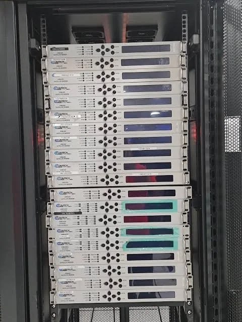 Some of our satellite modems, available for our customers.