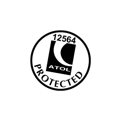 Black-and-white ATOL protected travel logo with protection number 12564