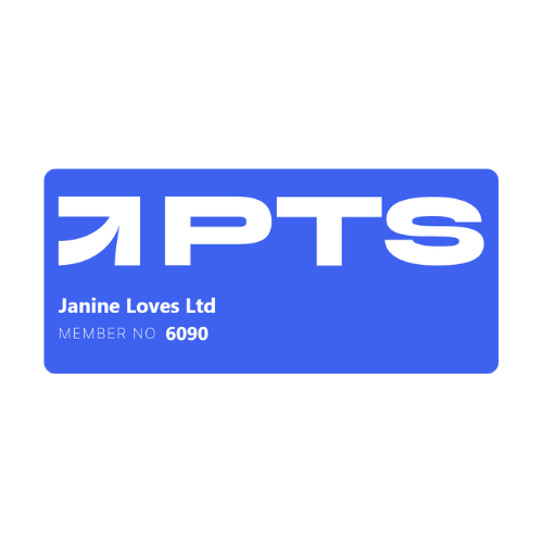 Blue PTS membership card for Janine Loves Ltd, member number 6090